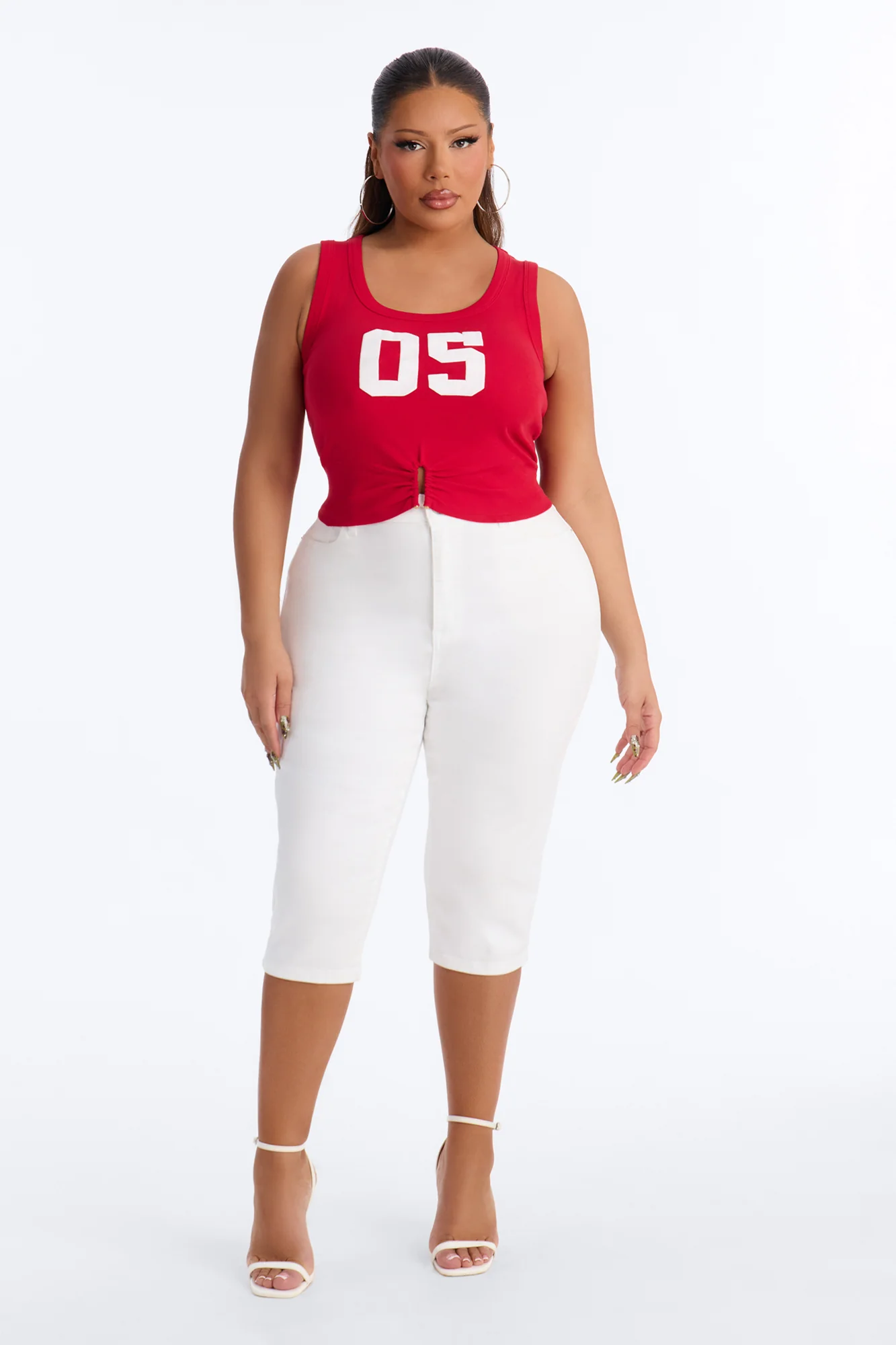 05 Ribbed Tank Top - Red - Image 6