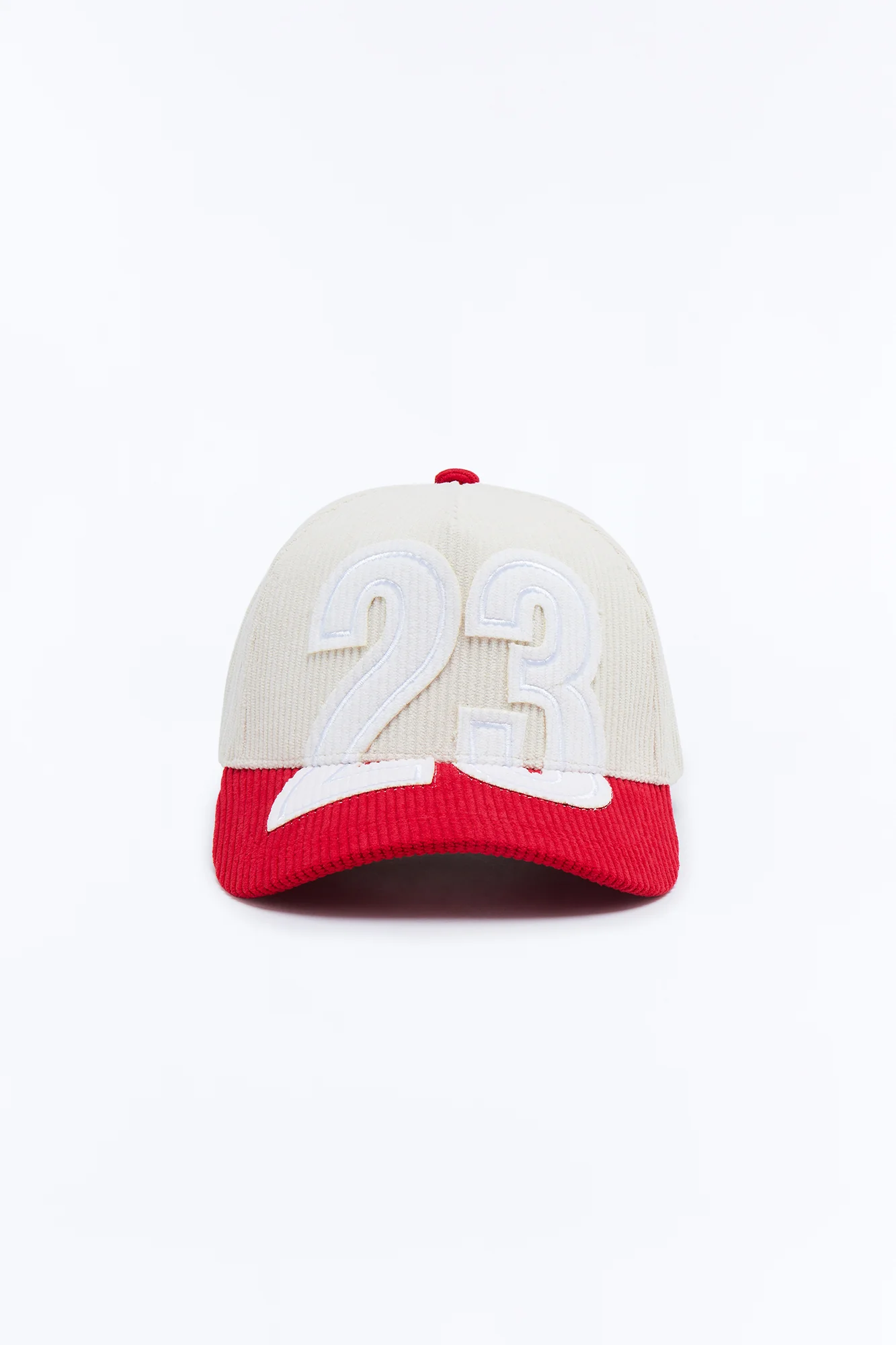 23 Patch Corduroy Snapback Hat - Stone - Image 3