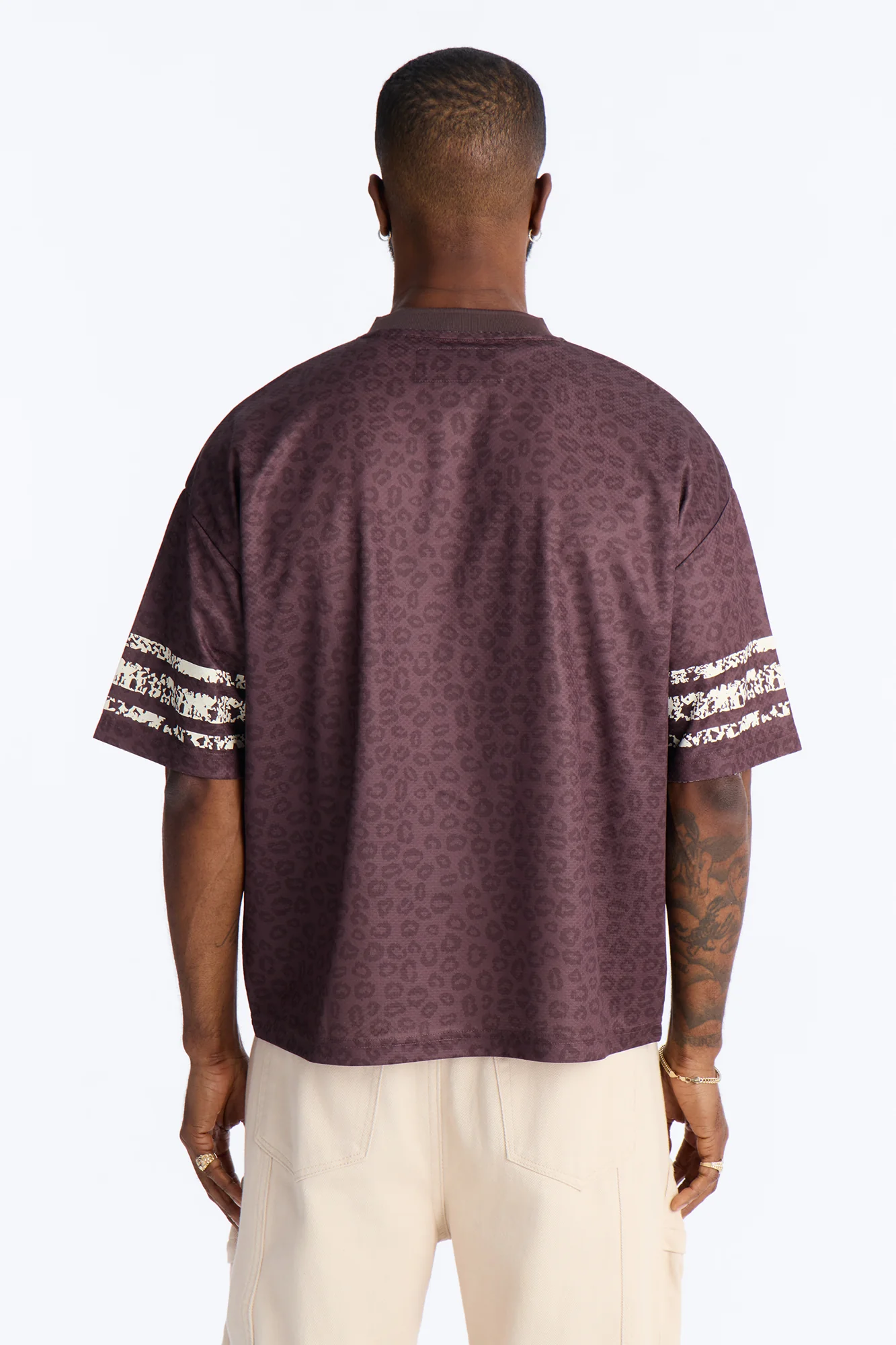 75 Short Sleeve Stripe Jersey - Brown - Image 4