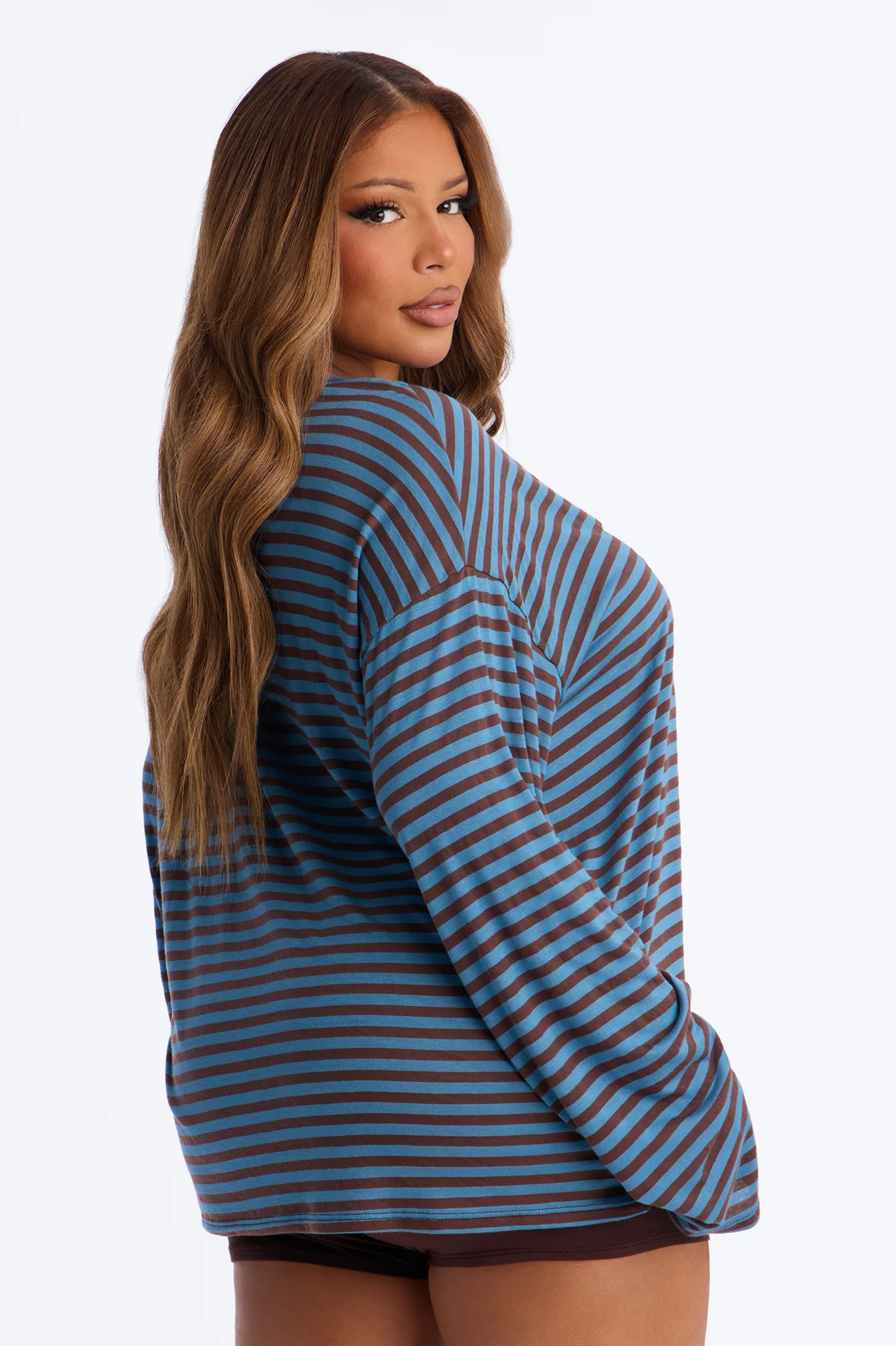 76' Chill Striped Biker Short Set - Blue/combo - Image 8