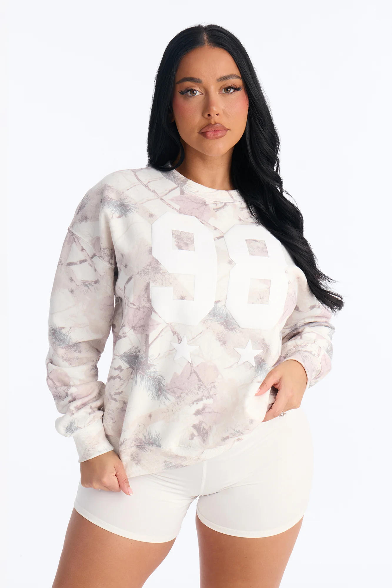 98 Camo Fleece Sweatshirt - Pink/combo