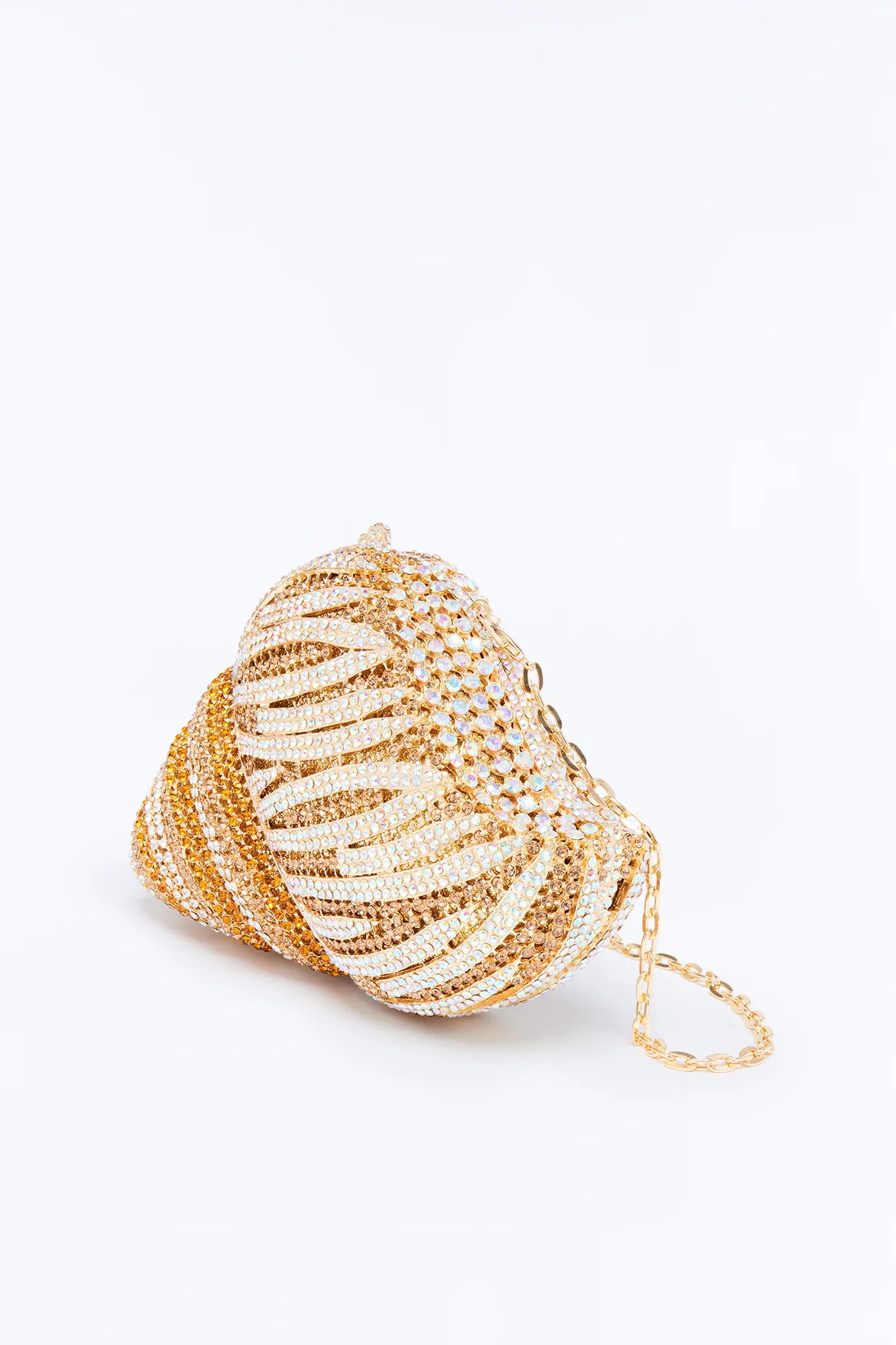 A Rare Shell Rhinestone Clutch - Gold/Multi - Image 4