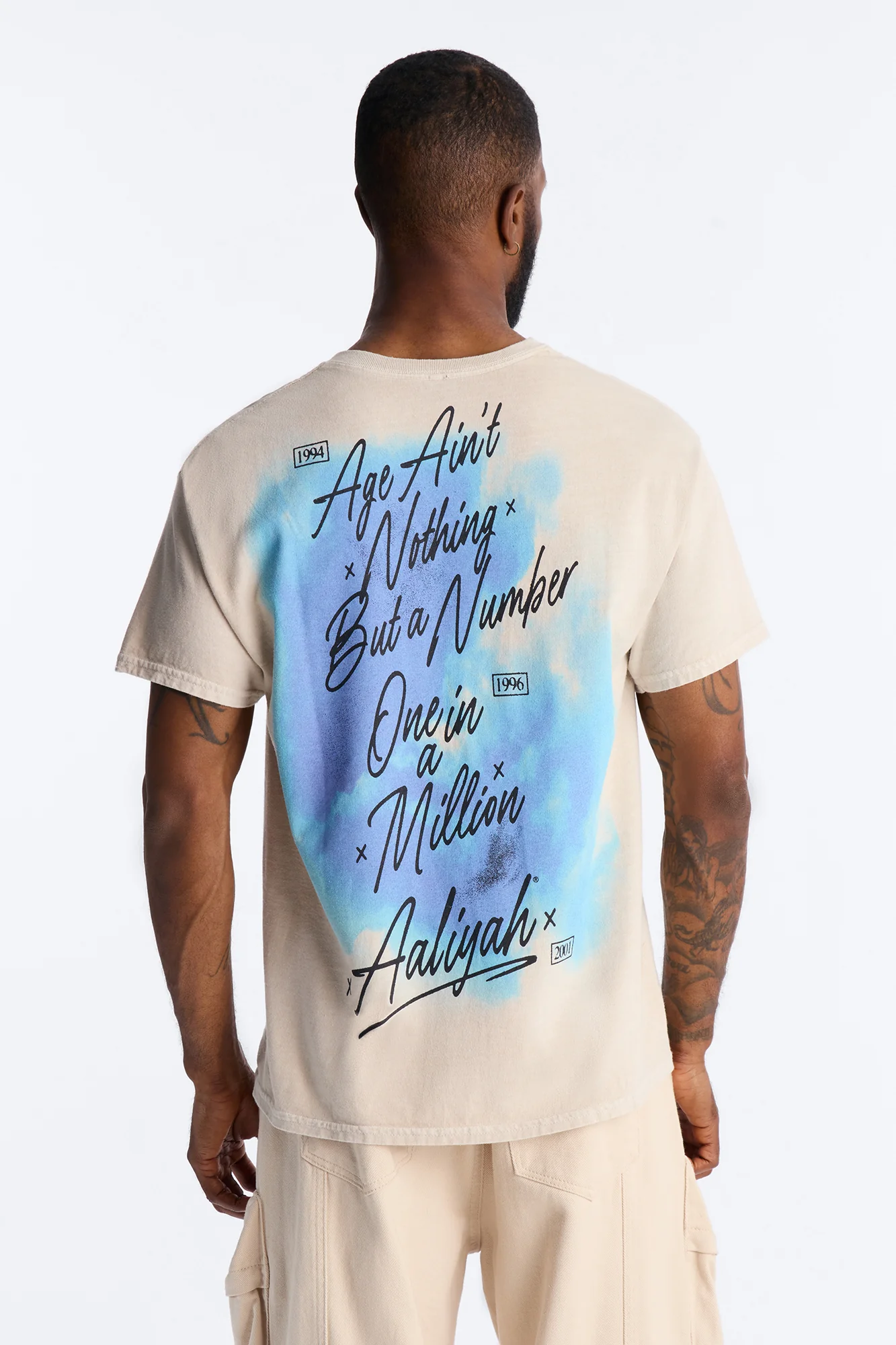 Aaliyah Princess Of R&B Short Sleeve Tee - Taupe - Image 4