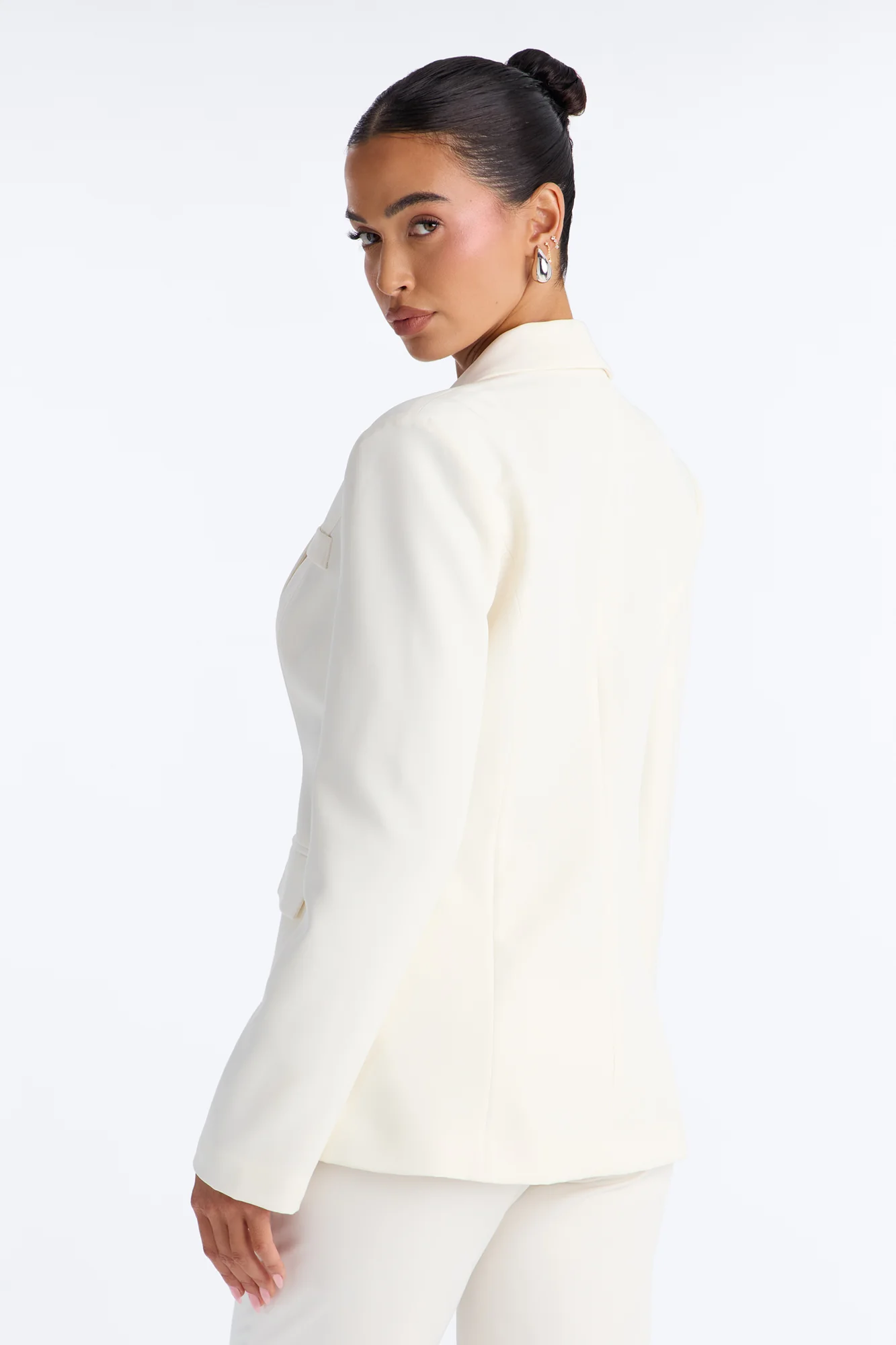 About Her Business Hourglass Blazer - Ivory - Image 4