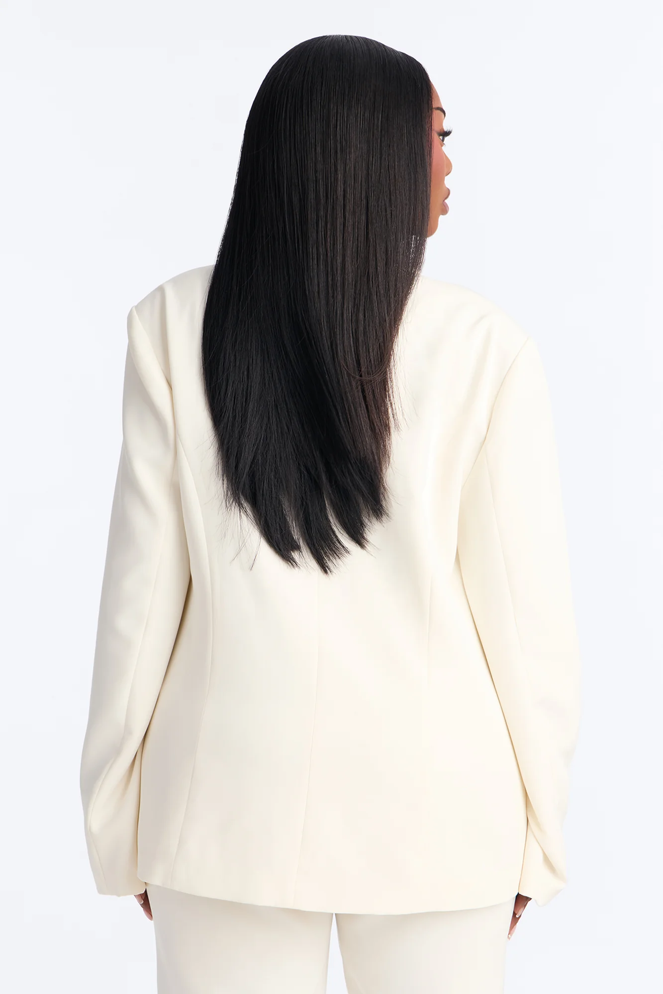 About Her Business Hourglass Blazer - Ivory - Image 8