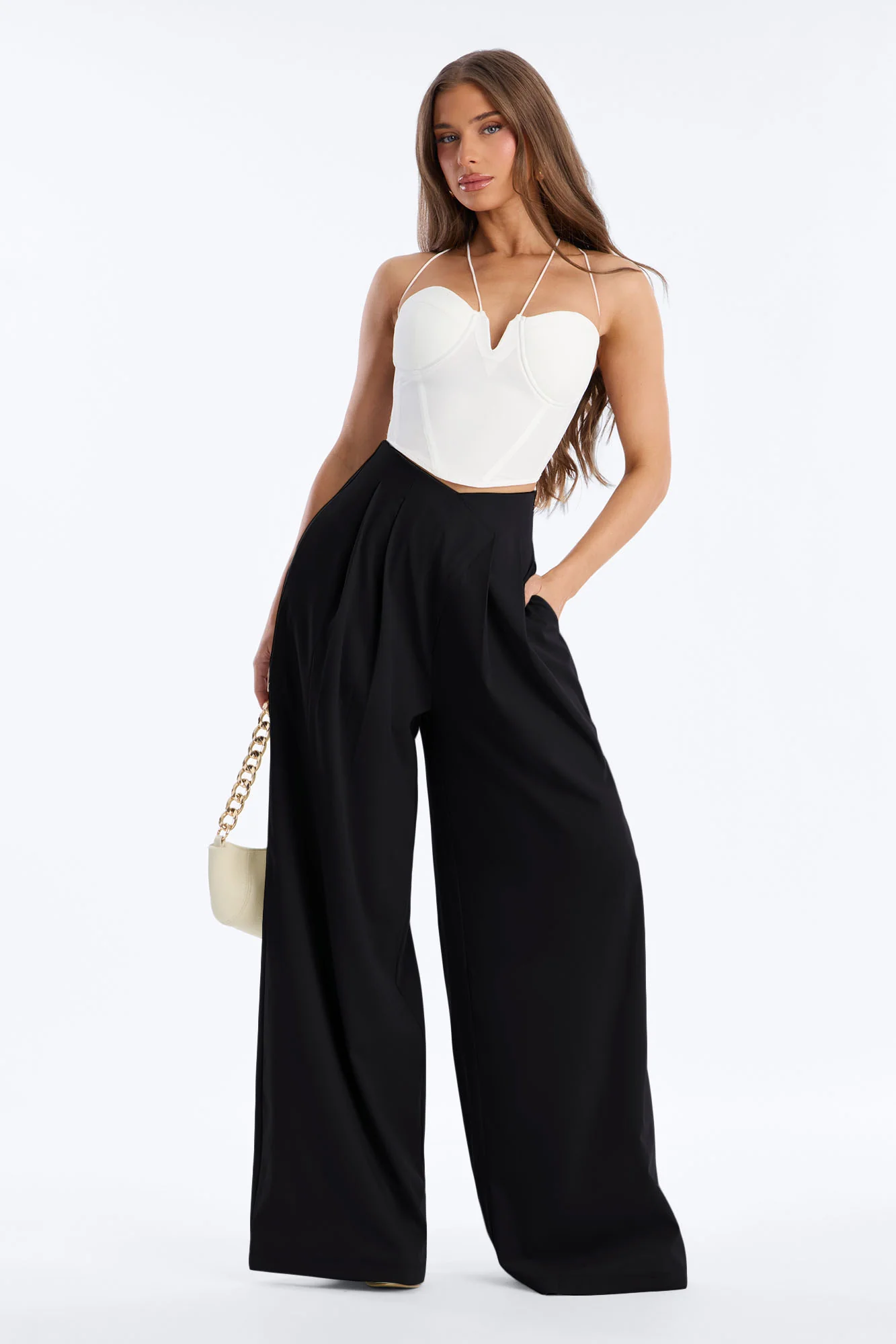 About Time Wide Leg Trousers - Black