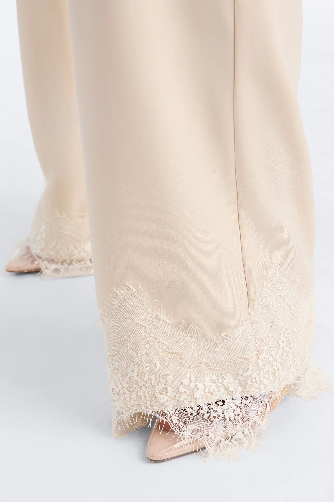 About You Lace Trim Straight Leg Trouser - Bone - Image 7