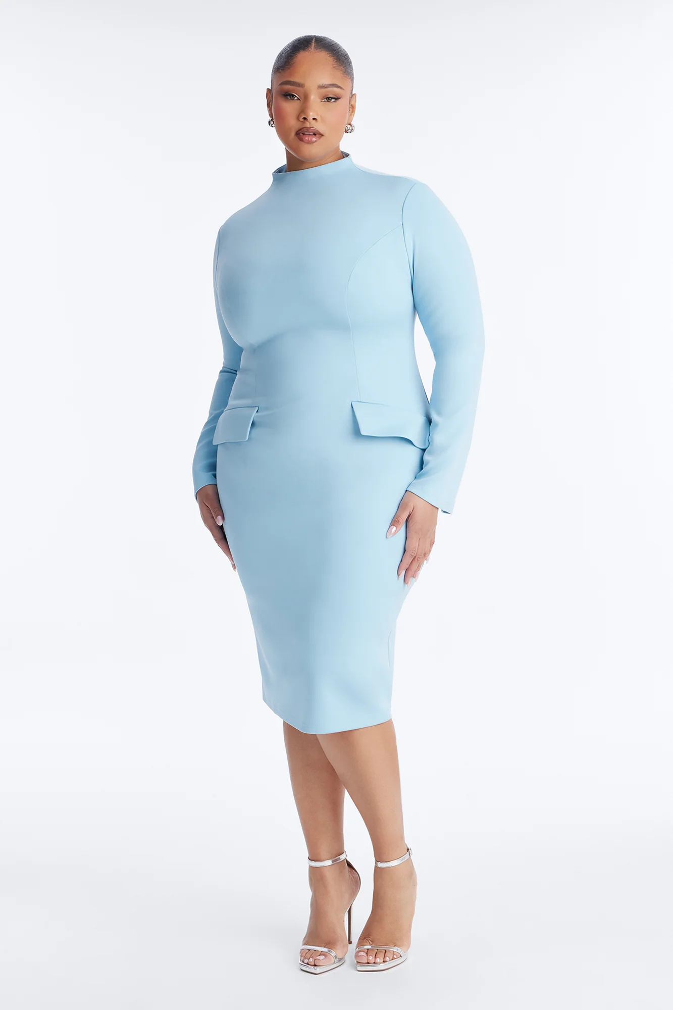 Above Average Ponte Midi Dress - Blue - Image 5