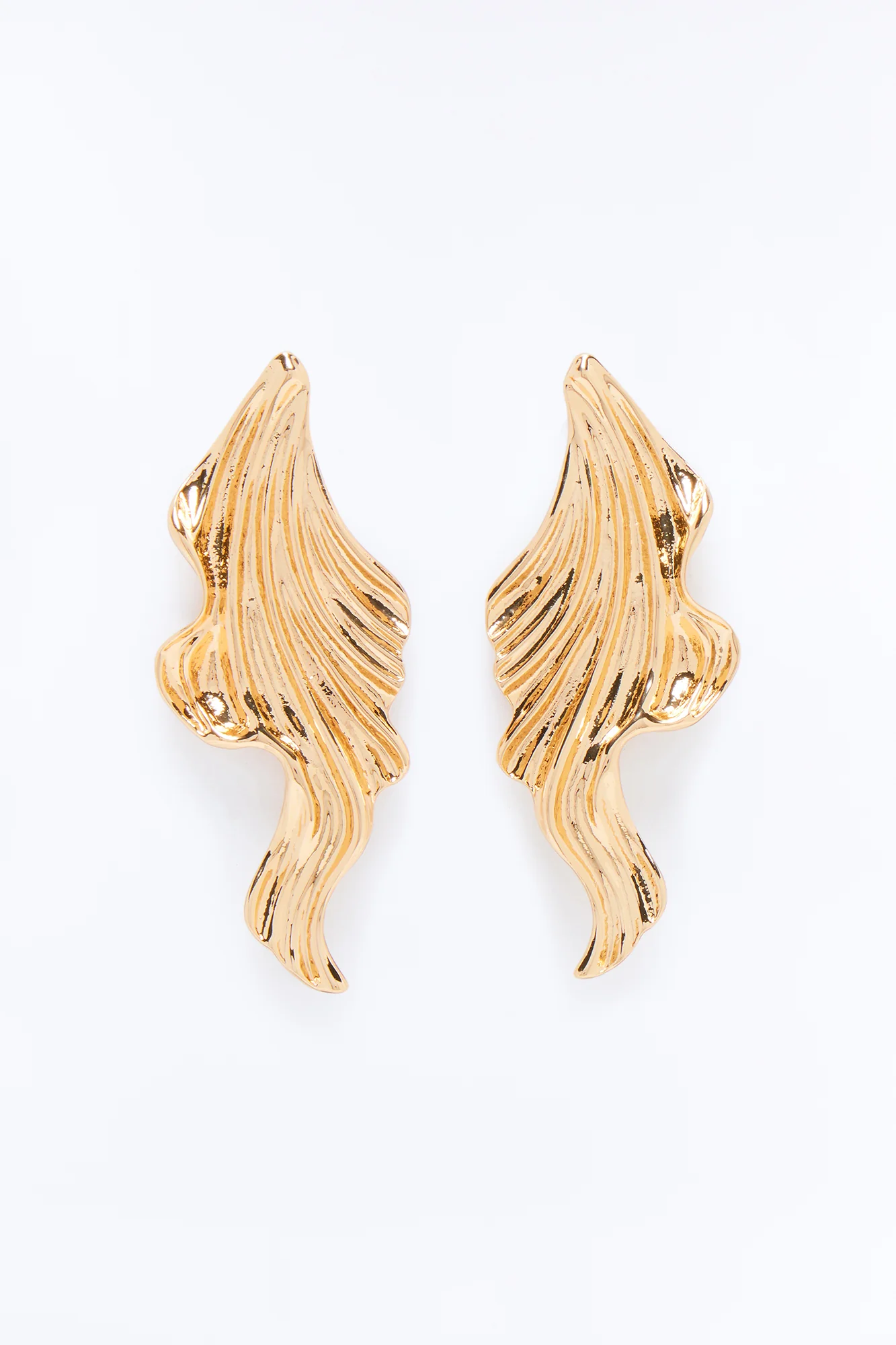 Abstract Wings Drop Earrings - Gold - Image 3