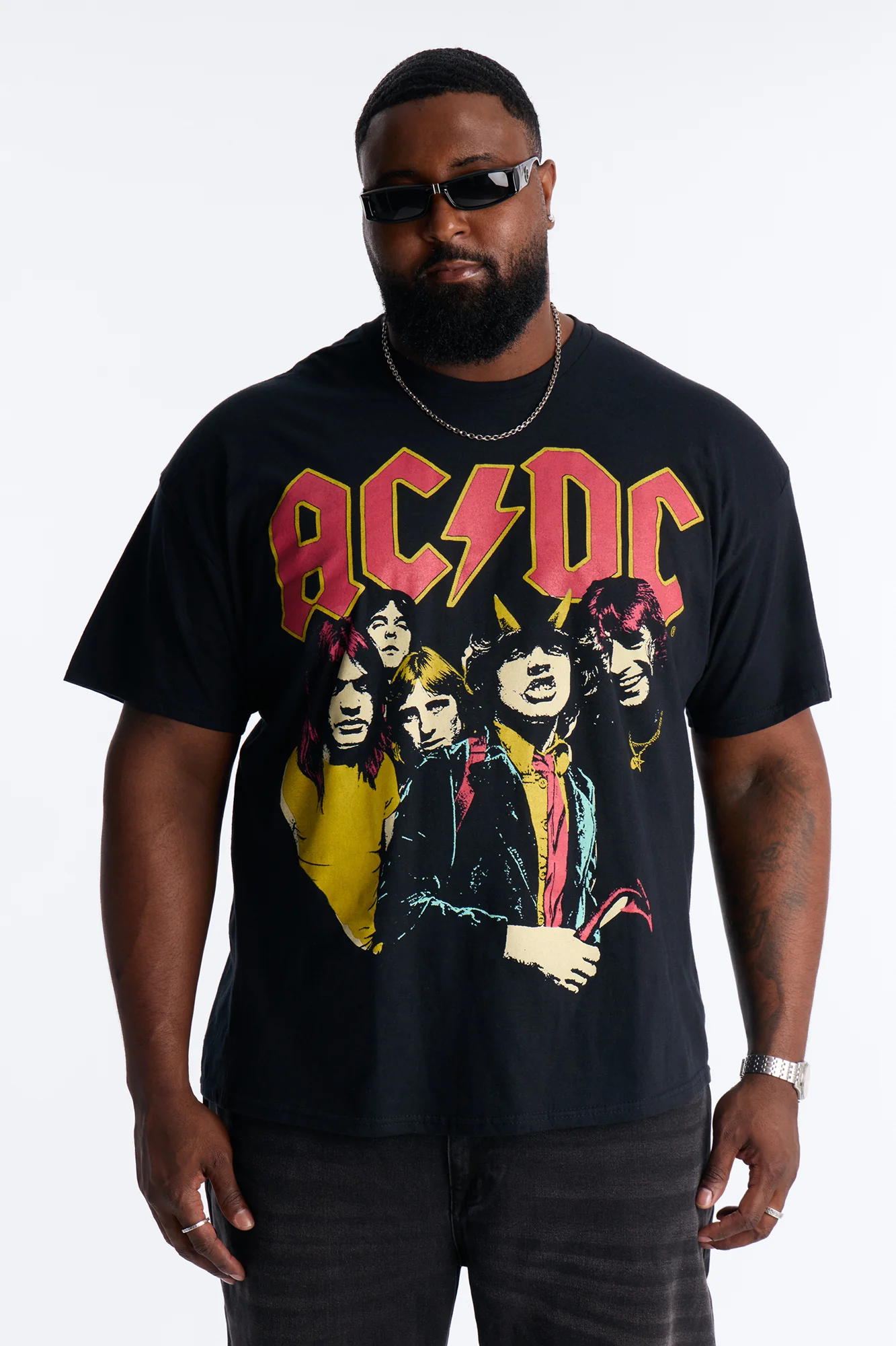 ACDC Highway To Hell All Over Print Short Sleeve Tee - Black - Image 7