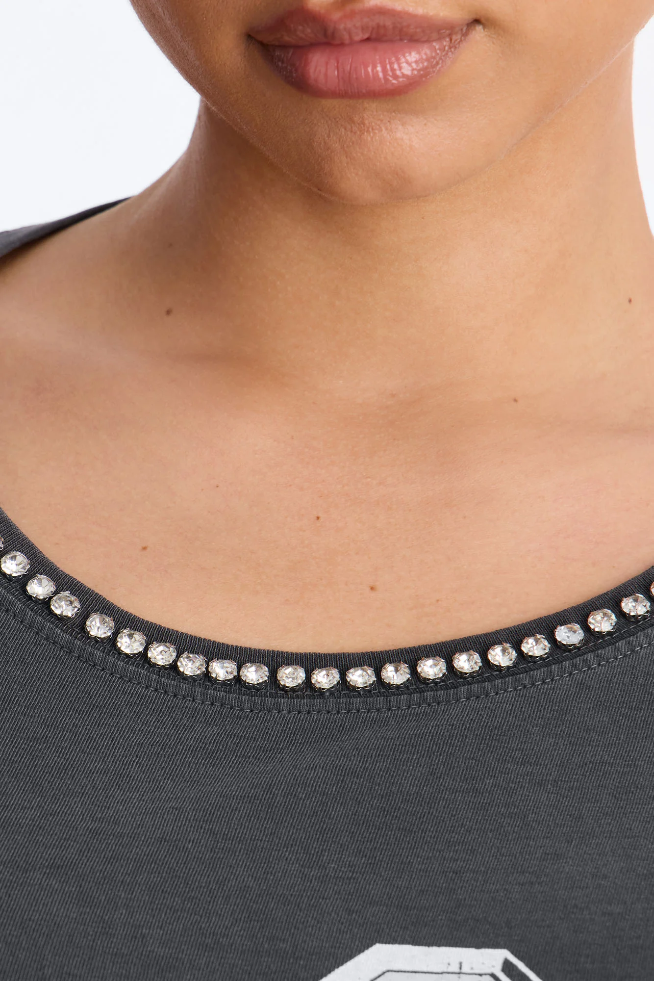 ACDC Jeweled Neck Washed Tee - Black Wash - Image 7