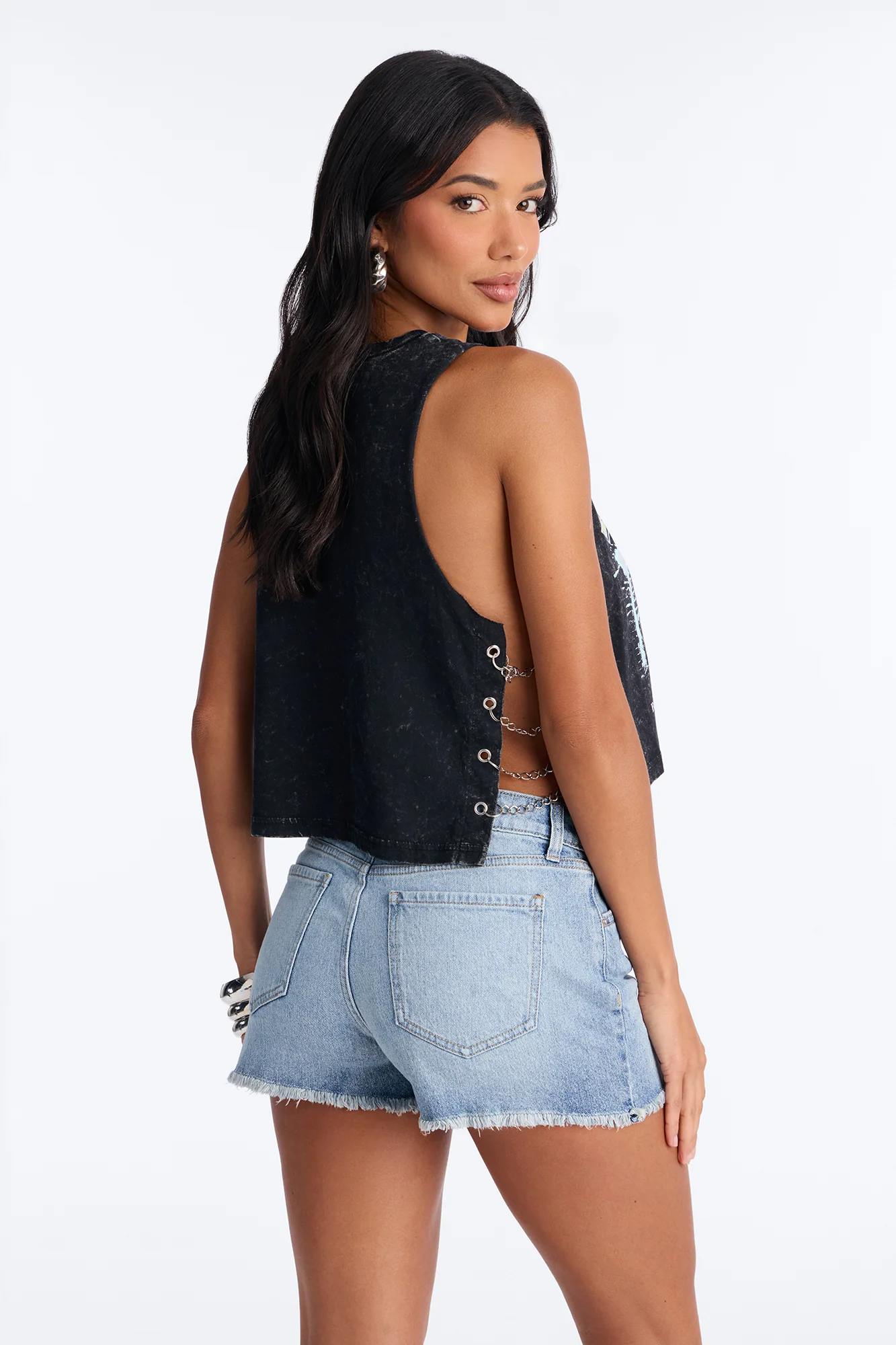 ACDC Washed Side Chain Tank - Black Wash - Image 4