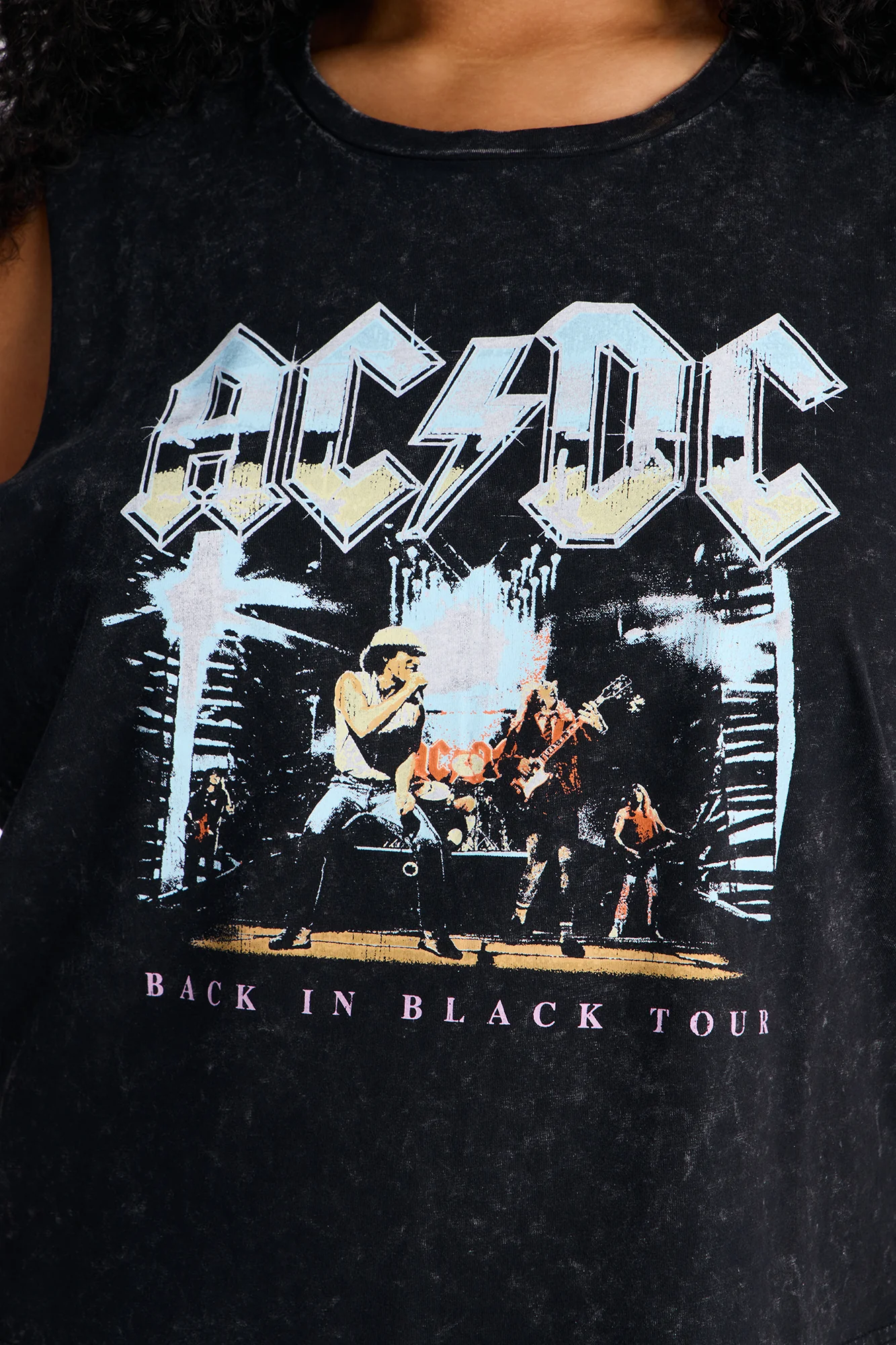 ACDC Washed Side Chain Tank - Black Wash - Image 7