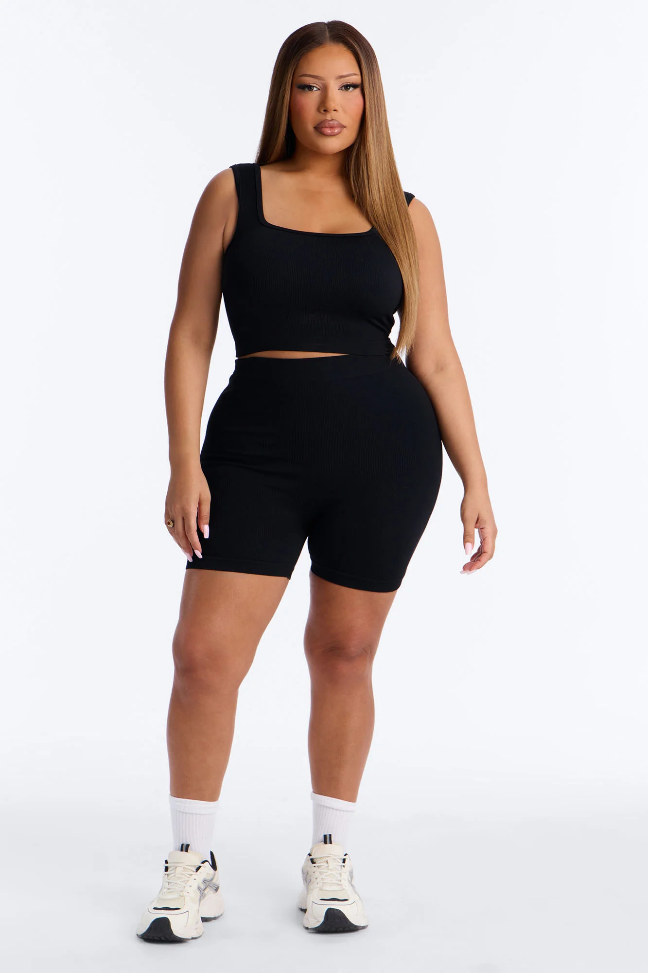 Active Aura Seamless Biker Short Set - Black - Image 4
