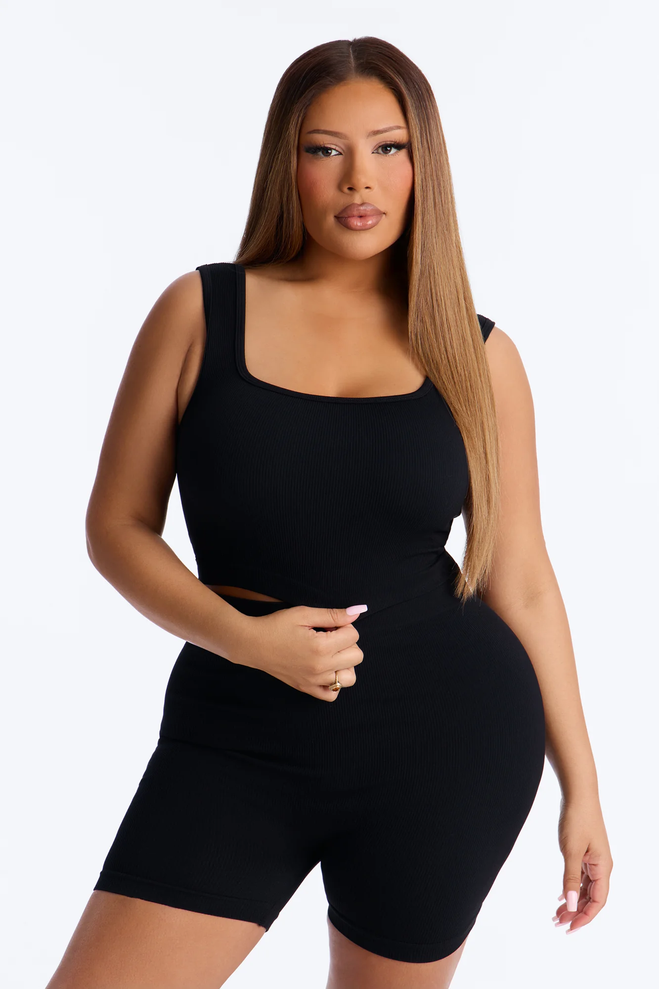 Active Aura Seamless Biker Short Set - Black - Image 5