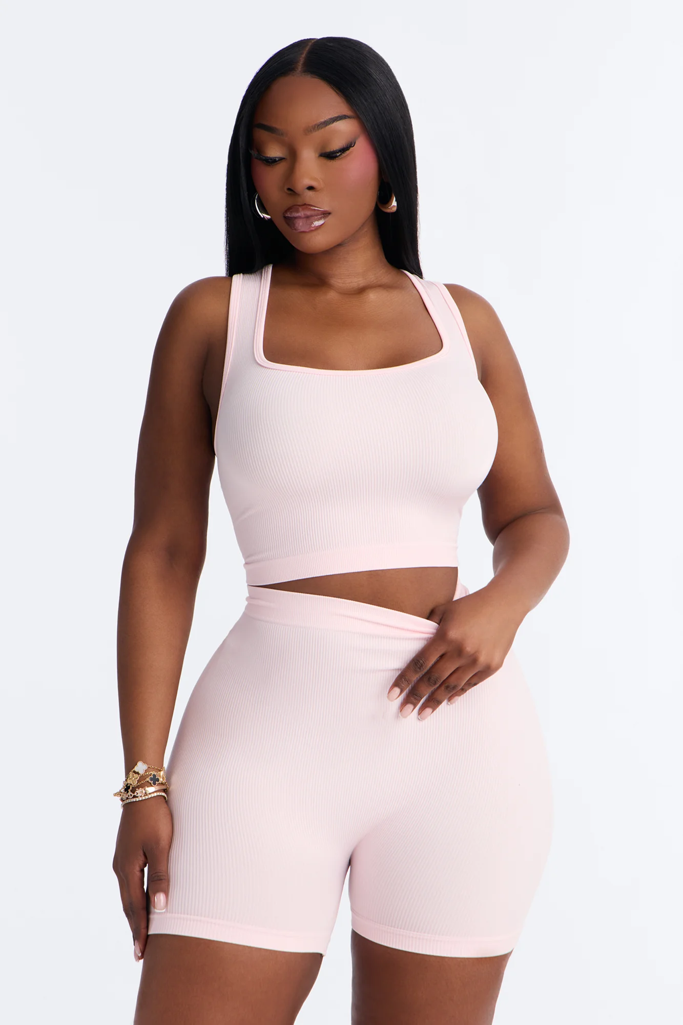 Active Aura Seamless Biker Short Set - Pink