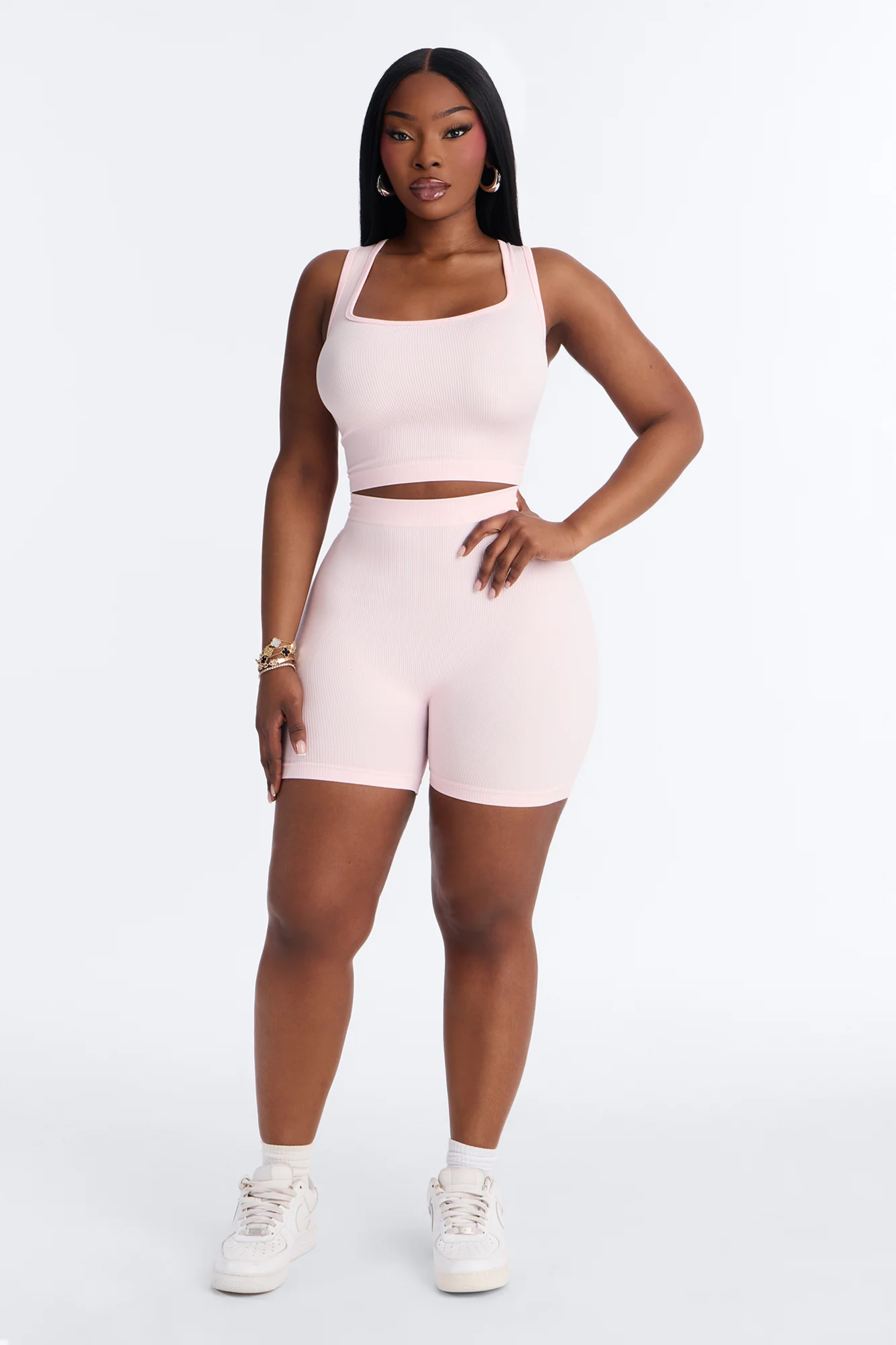 Active Aura Seamless Biker Short Set - Pink - Image 5