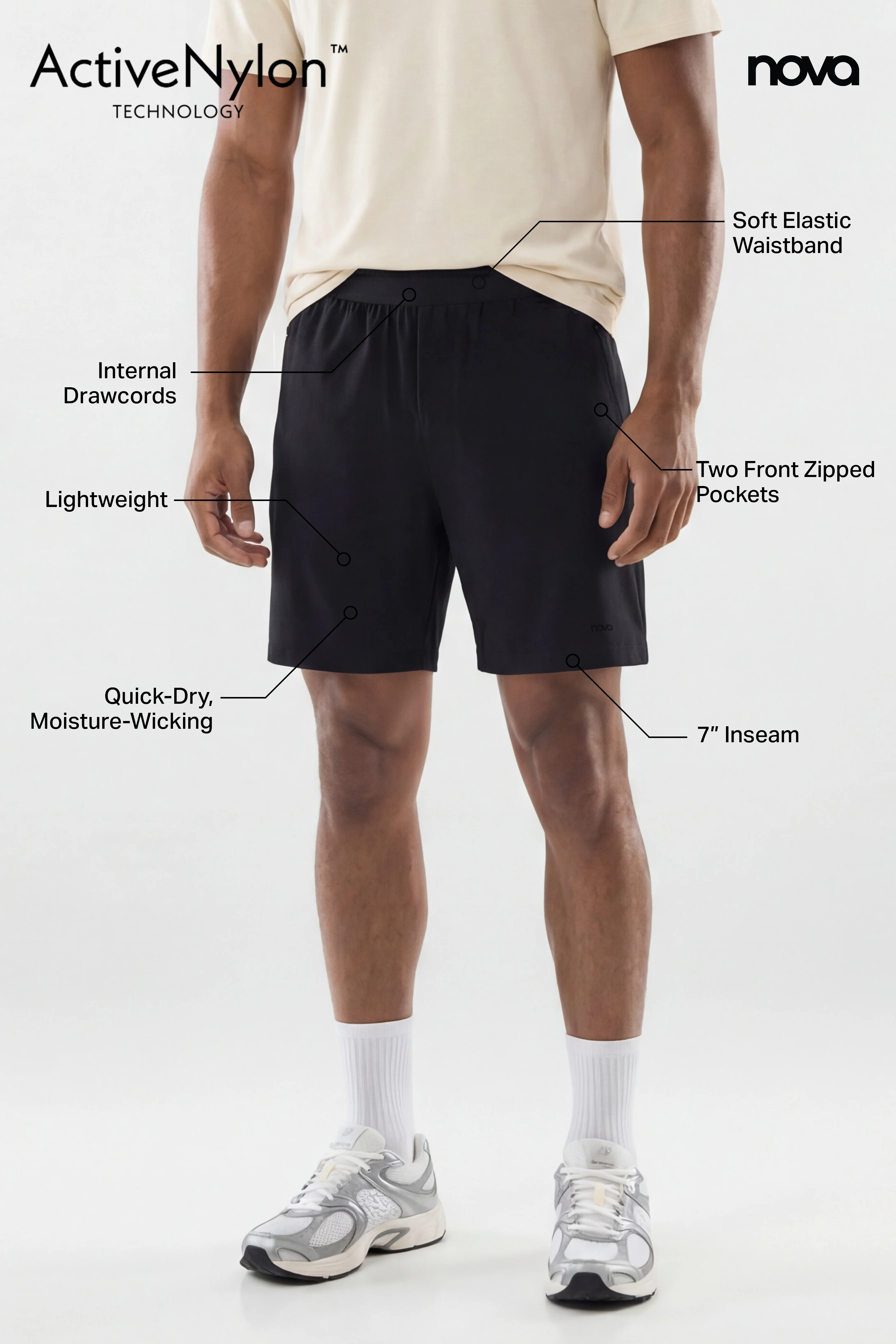 ActiveNylon™ 7″ Pocket Shorts - Black - Image 6