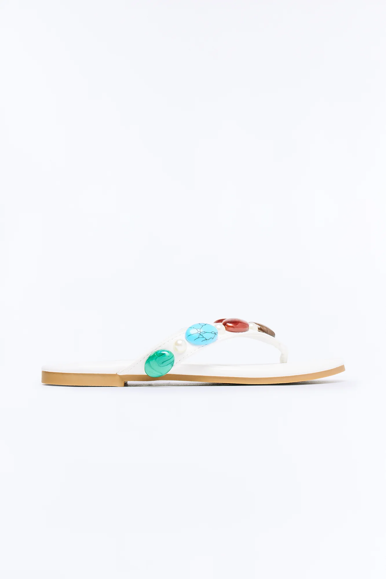 Addison Stone Flip Flops - White