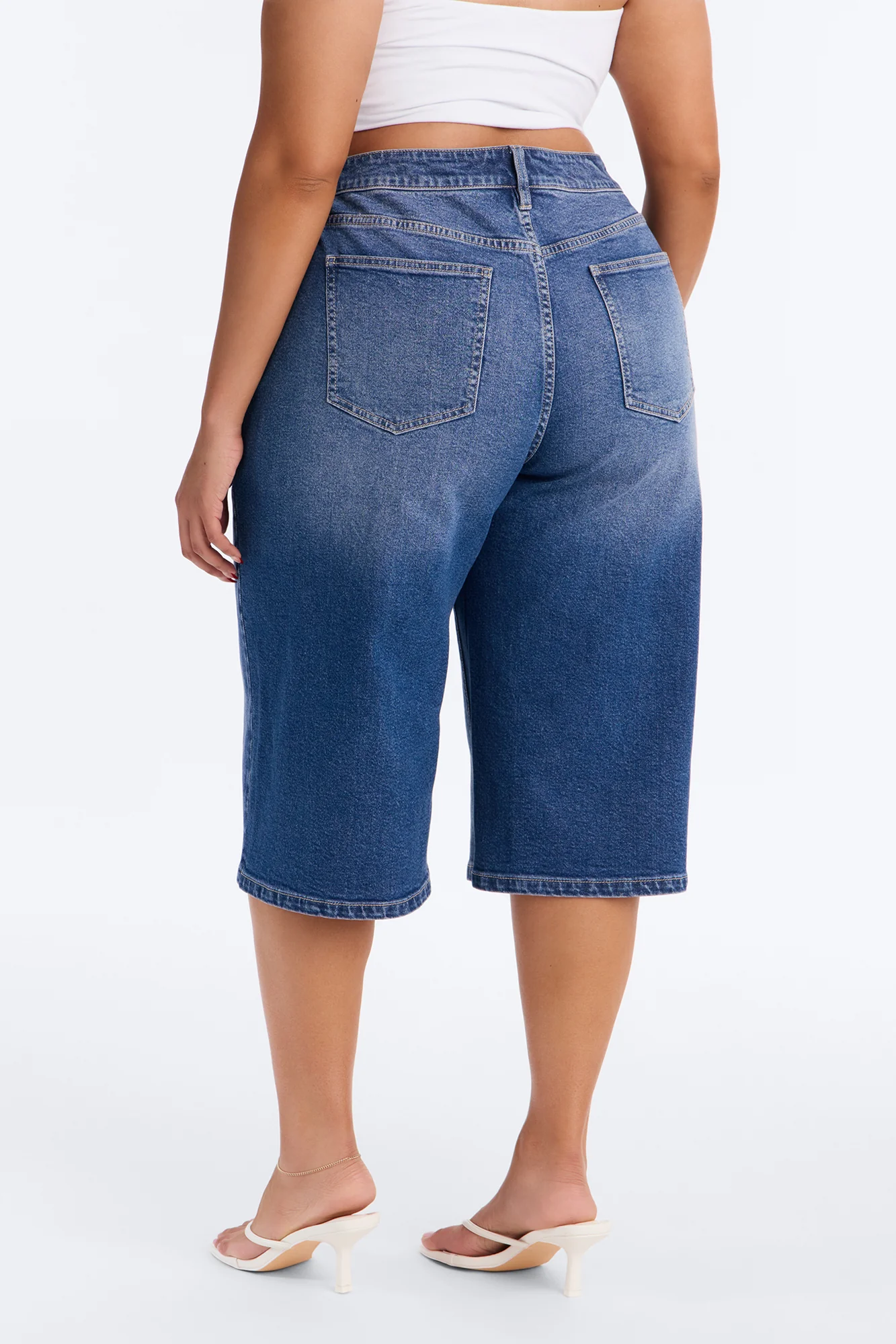 Addy Straight Leg Culotte Jeans - Dark Wash - Image 6