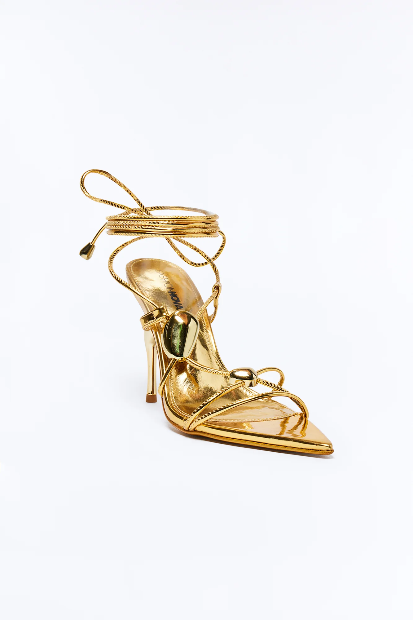 Adella Wrap Up Heels - Gold - Image 2