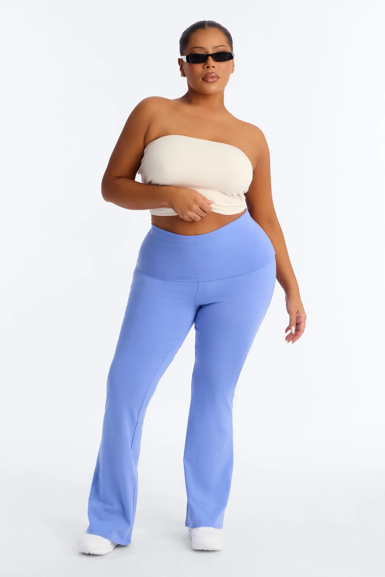 Adriana Foldover Flare Pant - Periwinkle - Image 4