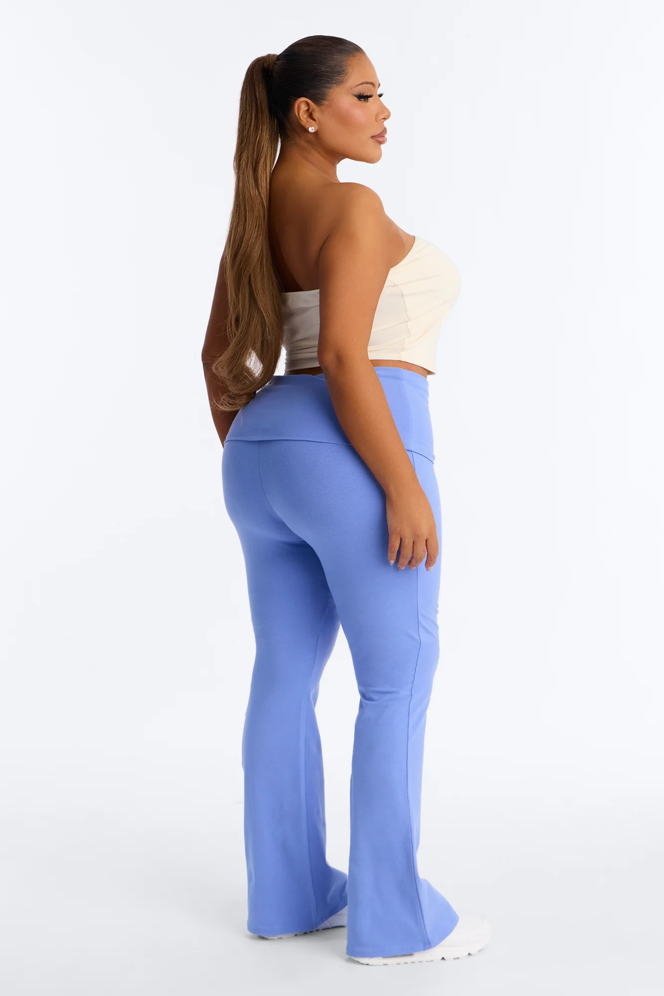 Adriana Foldover Flare Pant - Periwinkle - Image 6