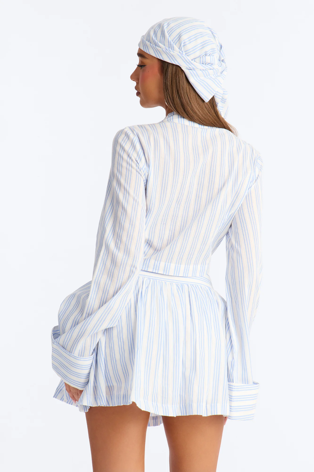 Adrianna Striped 3 Piece Mini Skirt Set - Blue/combo - Image 3