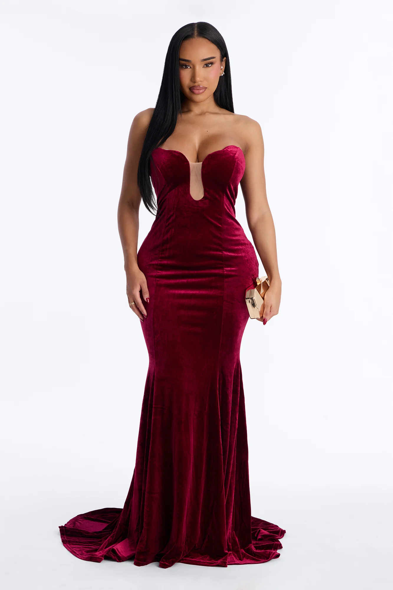 Affair To Remember Velvet Gown - Wine