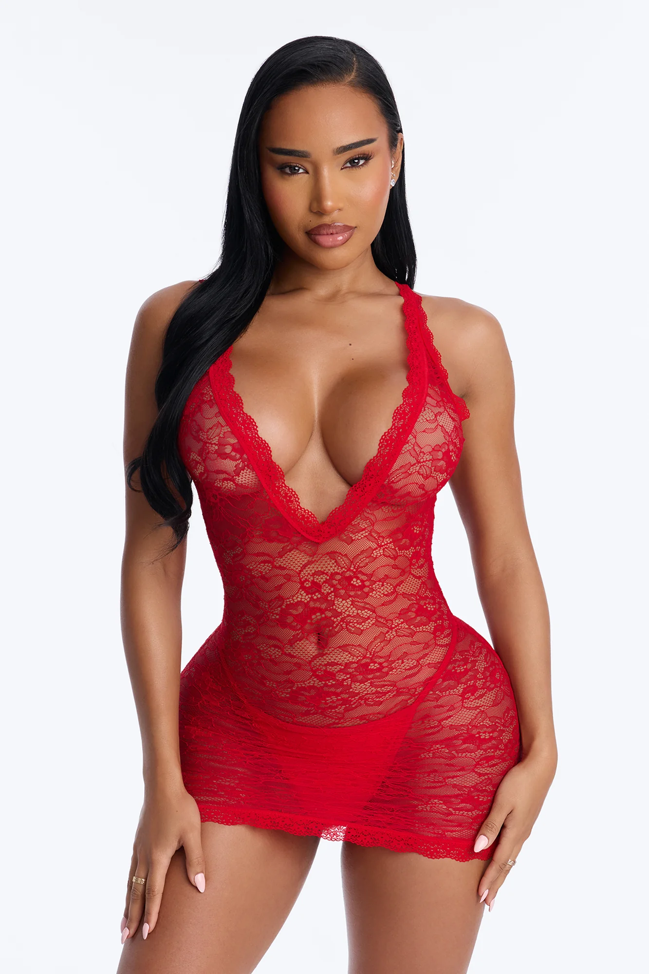 After 2am Lace Babydoll - Wine