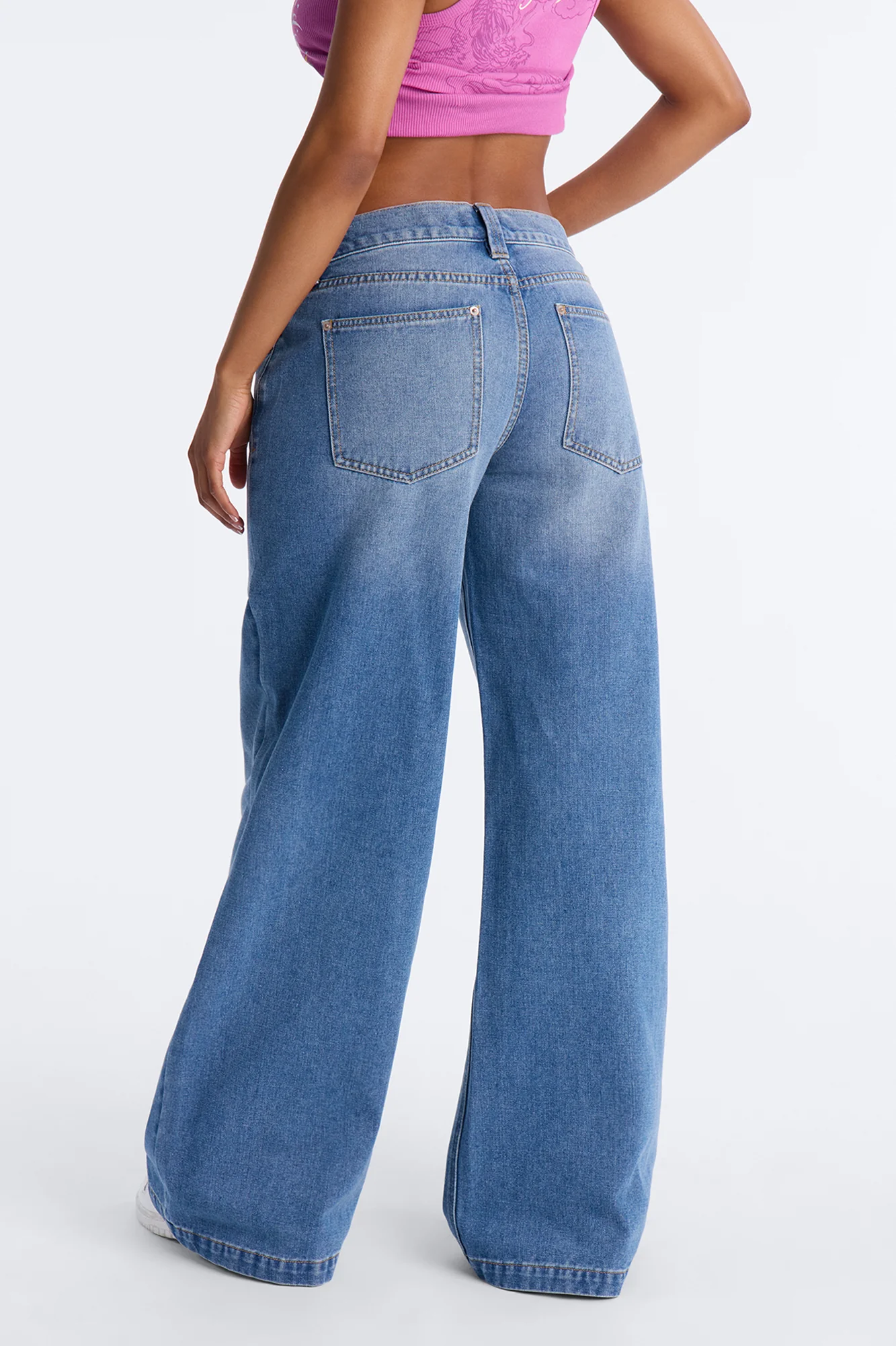 After Hours Low Rise Baggy Jeans - Medium Wash - Image 4