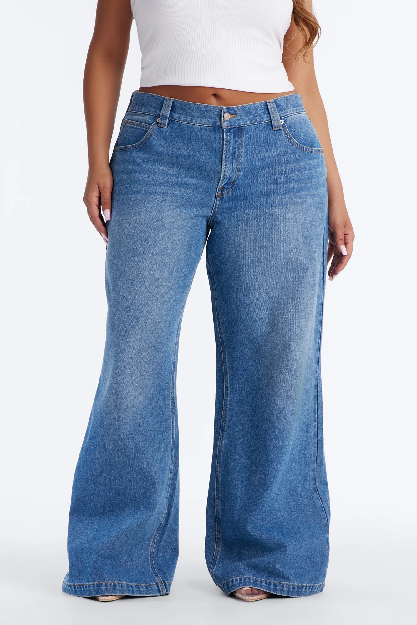 After Hours Low Rise Baggy Jeans - Medium Wash - Image 6