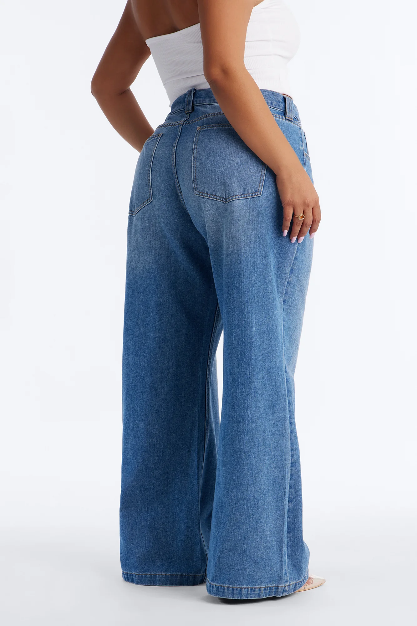 After Hours Low Rise Baggy Jeans - Medium Wash - Image 8