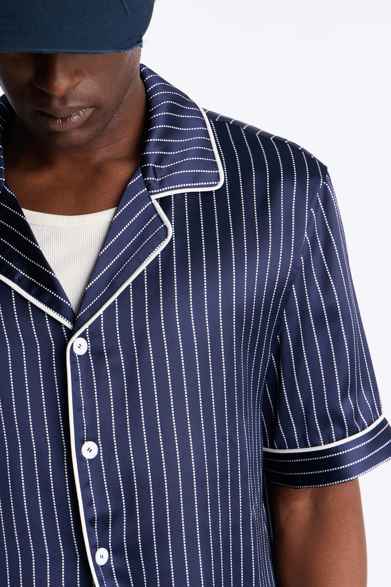 After Hours Stripe Lounge Set - Navy - Image 3