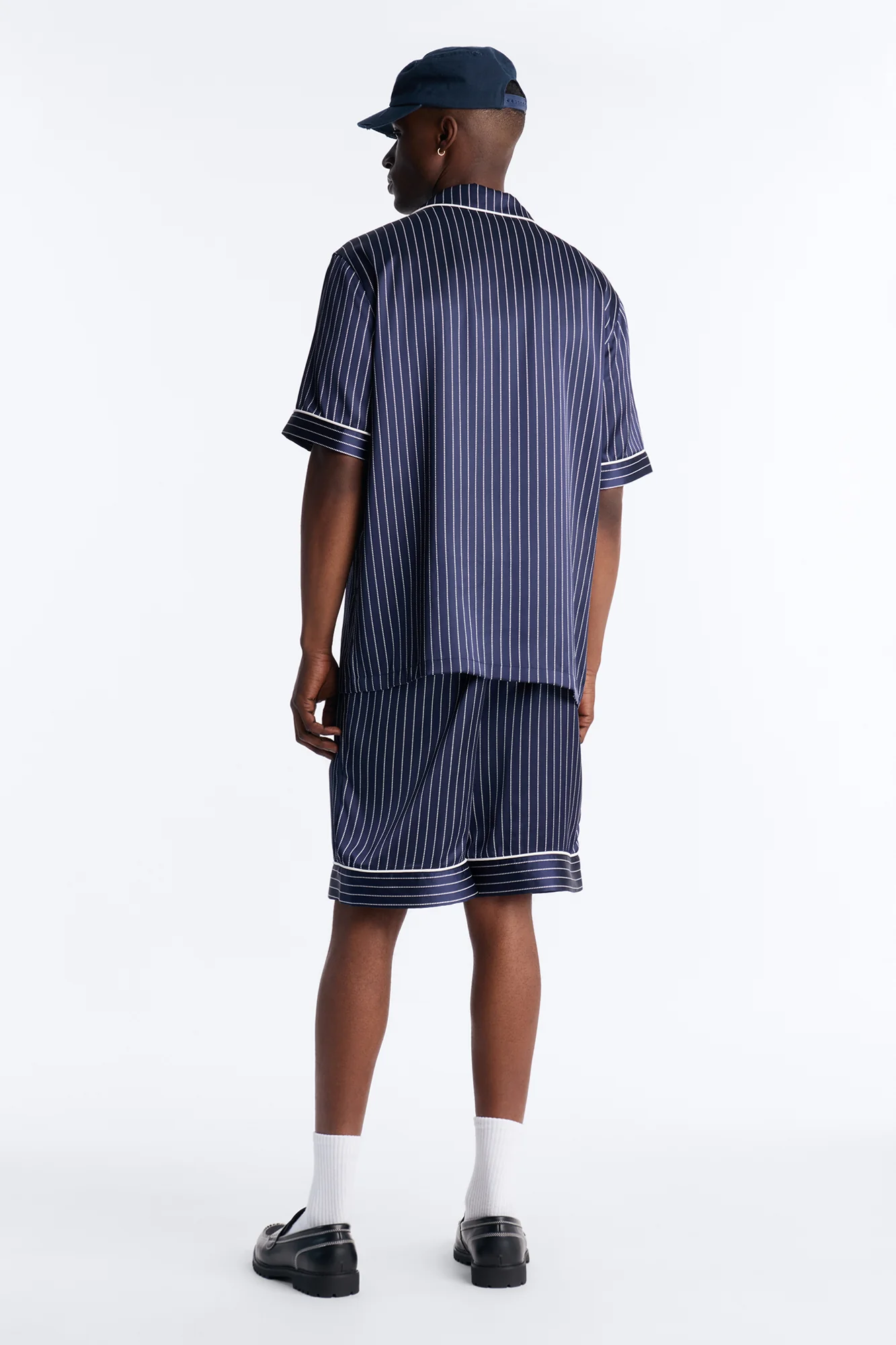 After Hours Stripe Lounge Set - Navy - Image 5