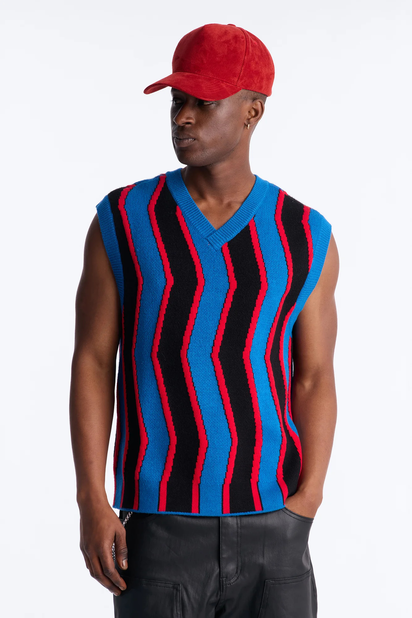 After Midnight Flame Sweater Vest - Blue