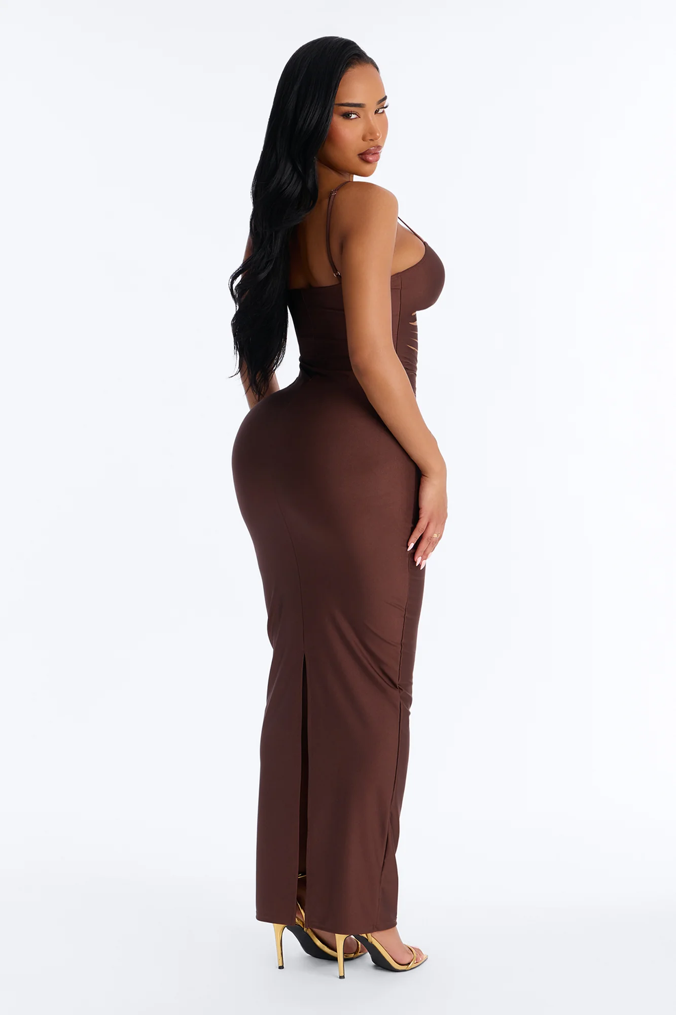Afterglow Strappy Maxi Dress - Brown - Image 4