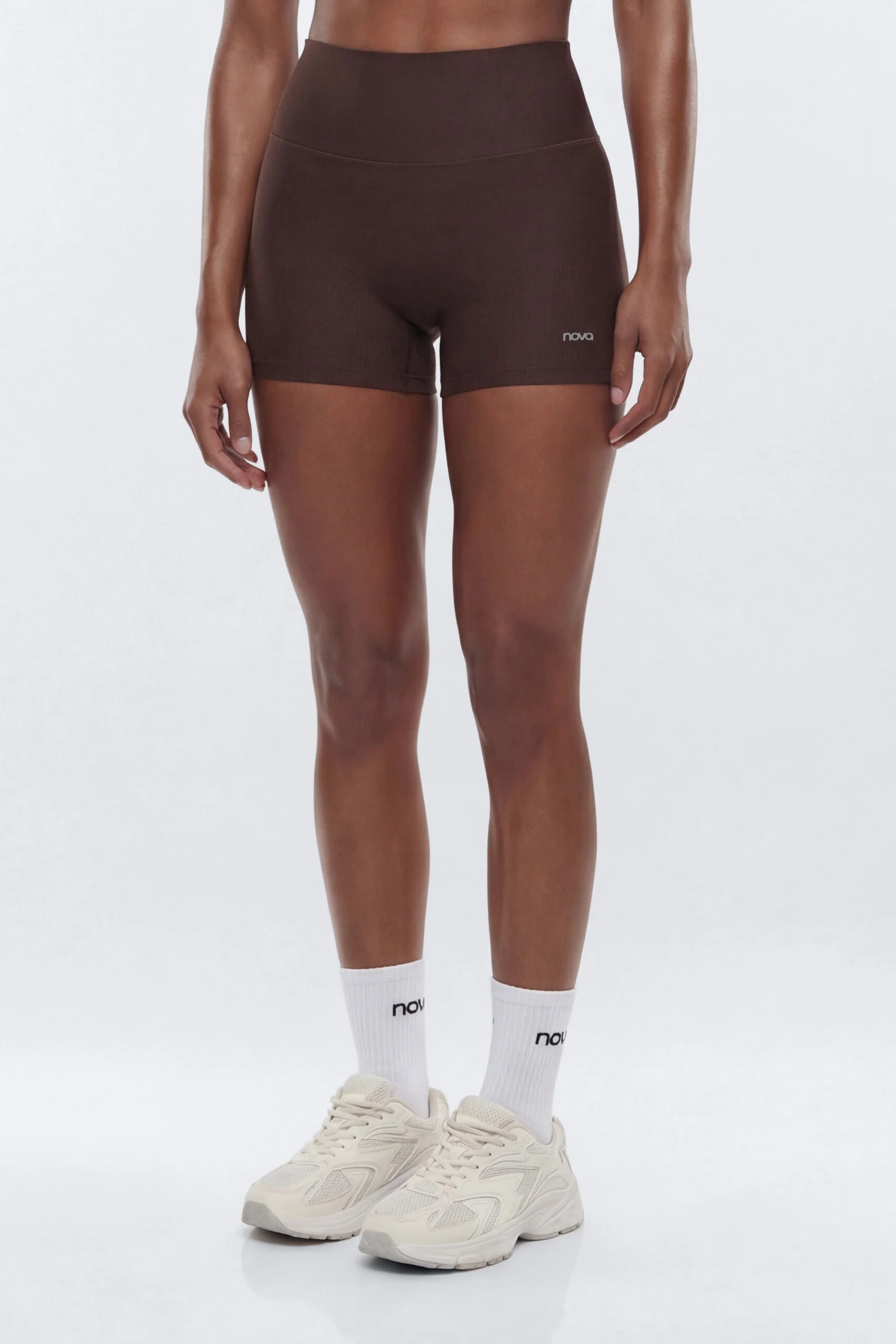 AirSculpt™ 3″ Mid Rise Biker Short - Brown - Image 2