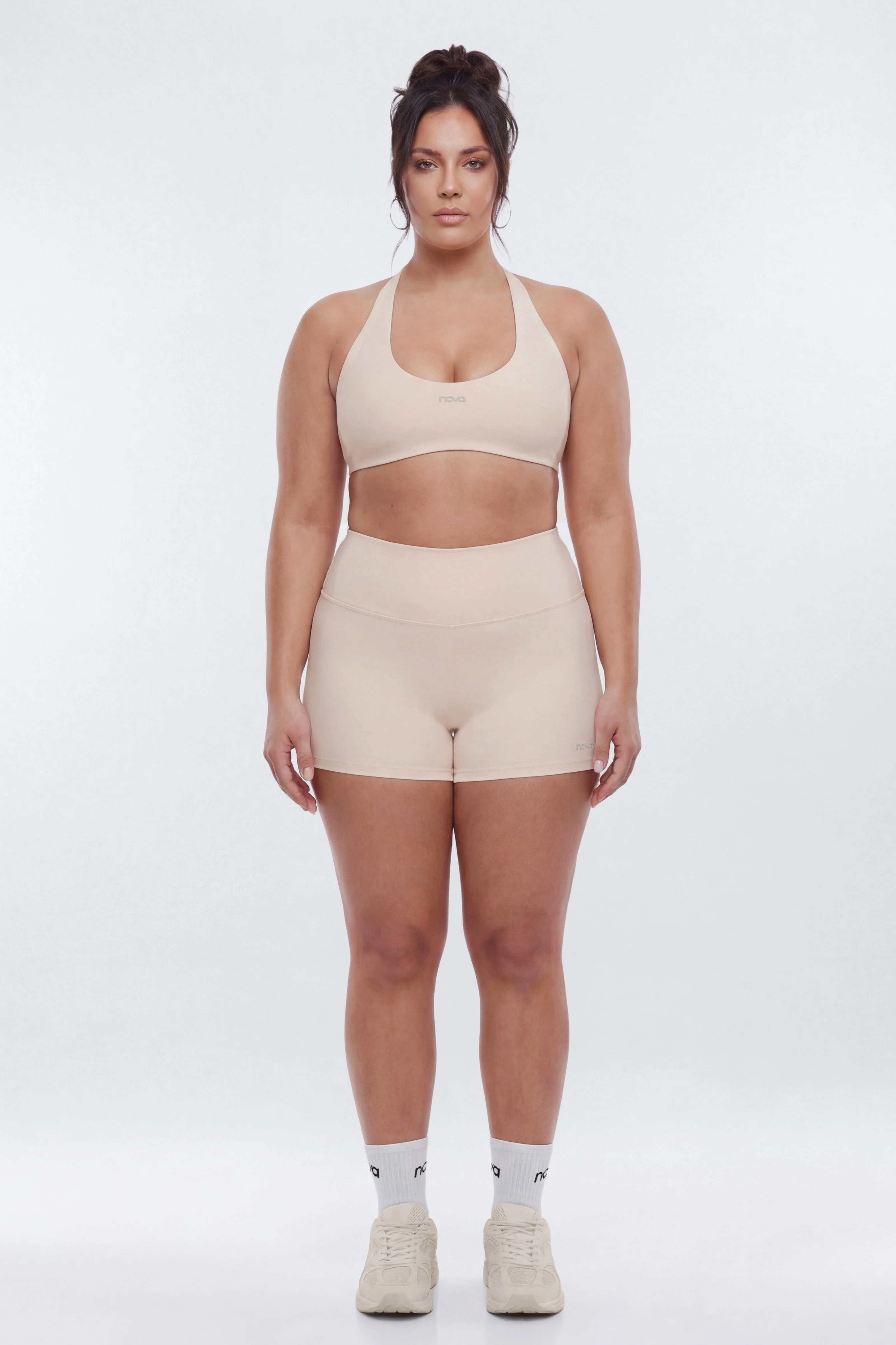 AirSculpt™ 3″ Mid Rise Biker Short - Oat Milk - Image 4