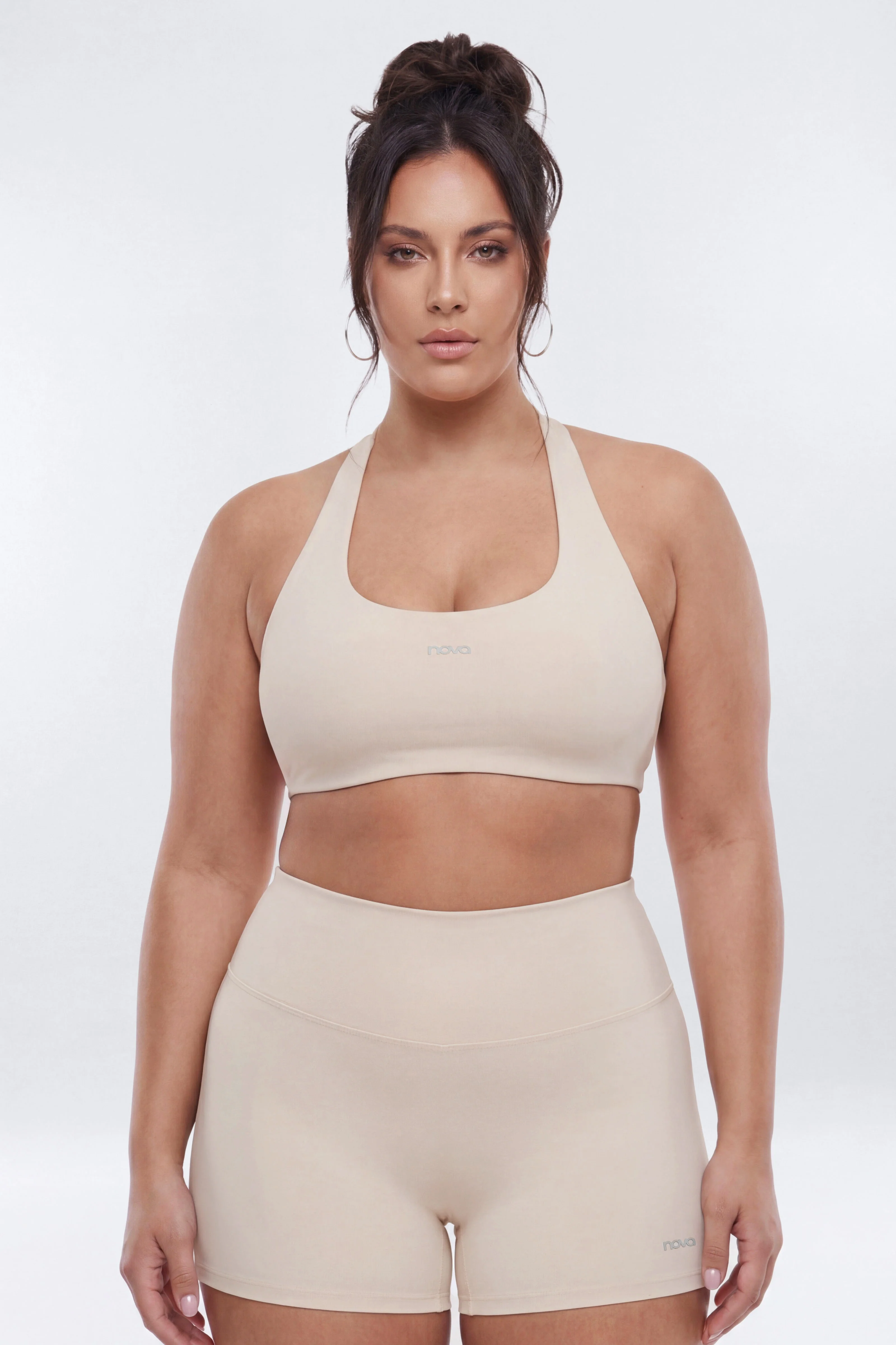 AirSculpt™ 3″ Mid Rise Biker Short - Oat Milk - Image 5