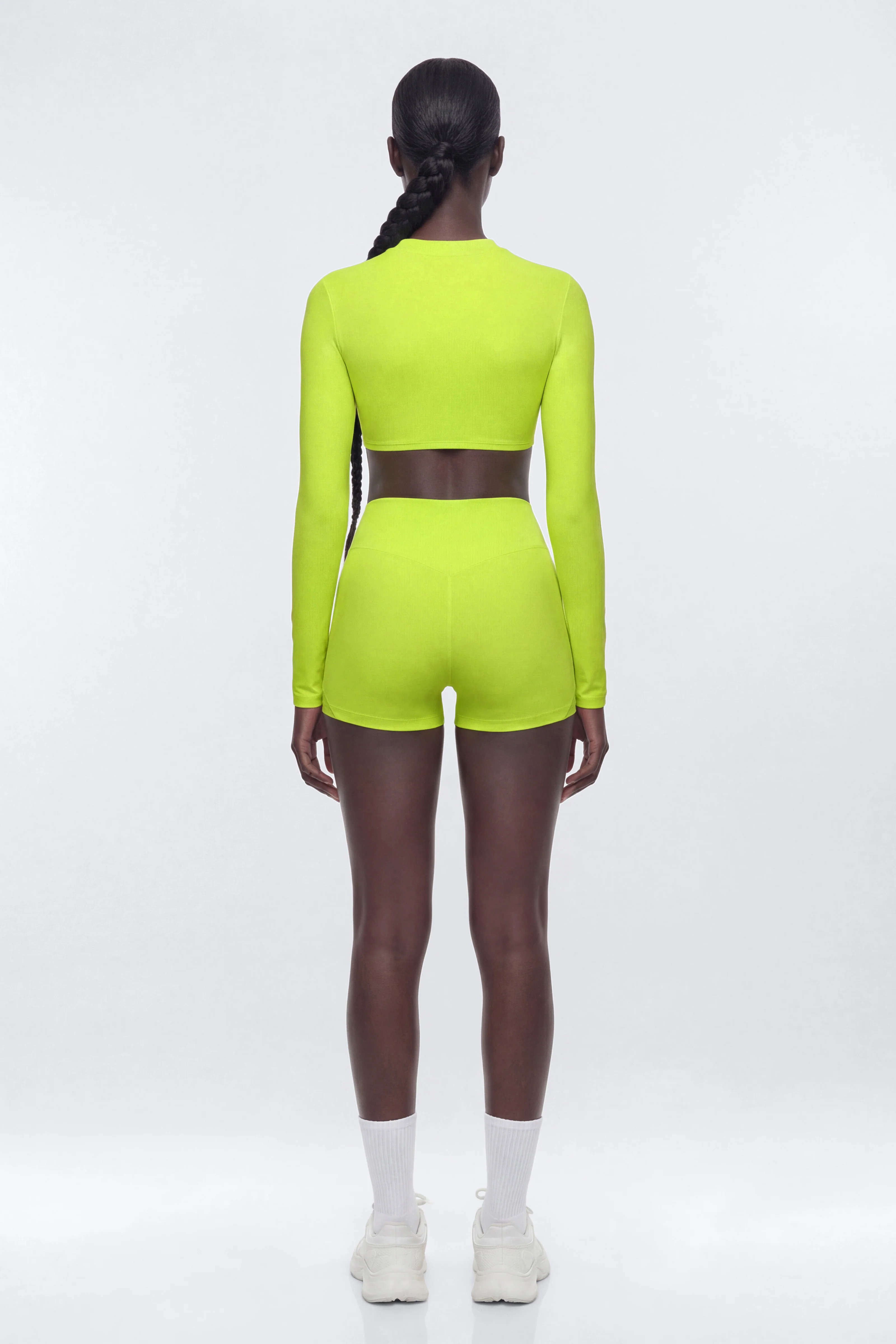 AirSculpt™ Long Sleeve Front Zip Sports Top - Chartreuse - Image 3