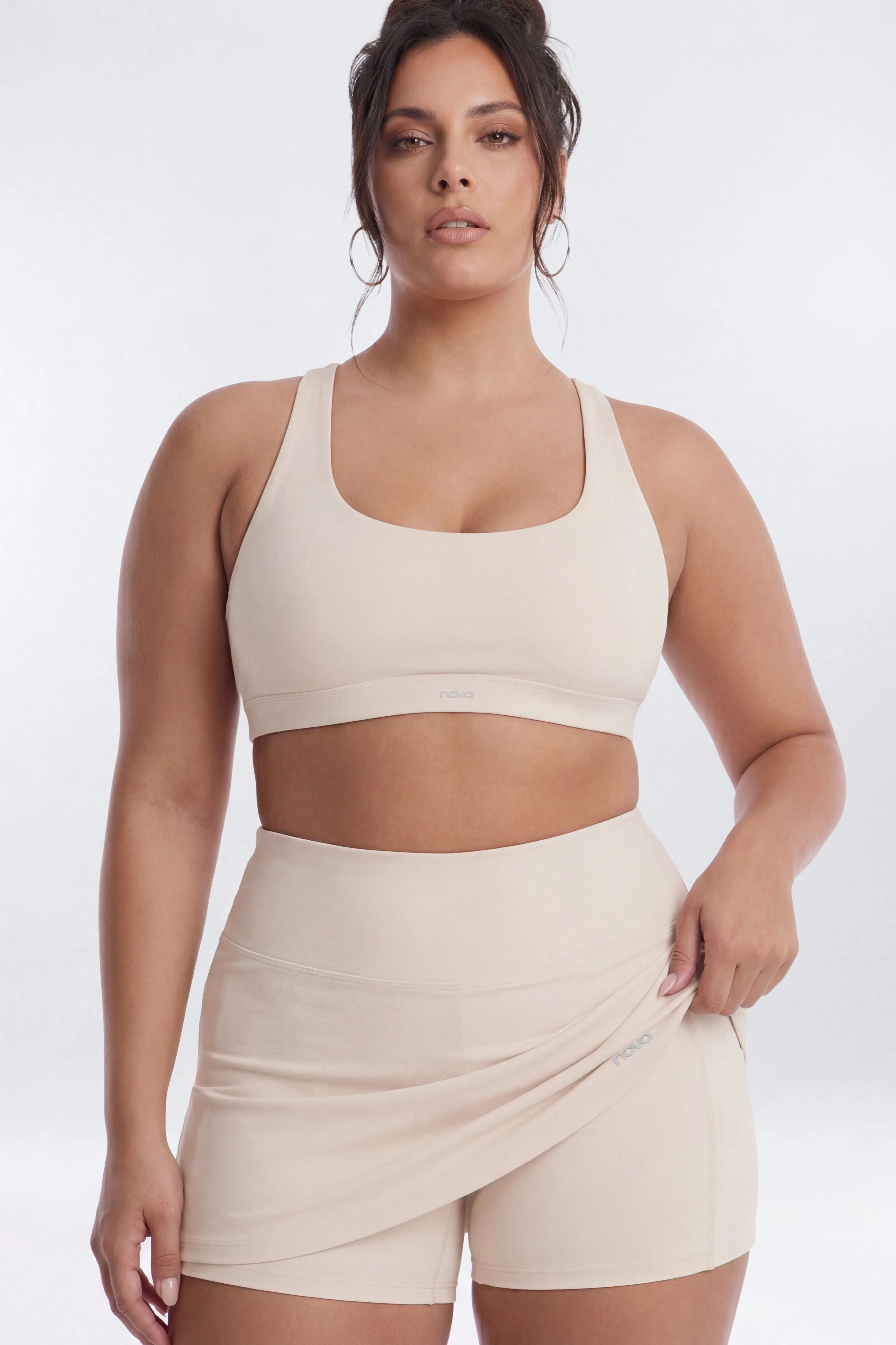 AirSculpt™ Mid Rise Mini Skort - Oat Milk - Image 5