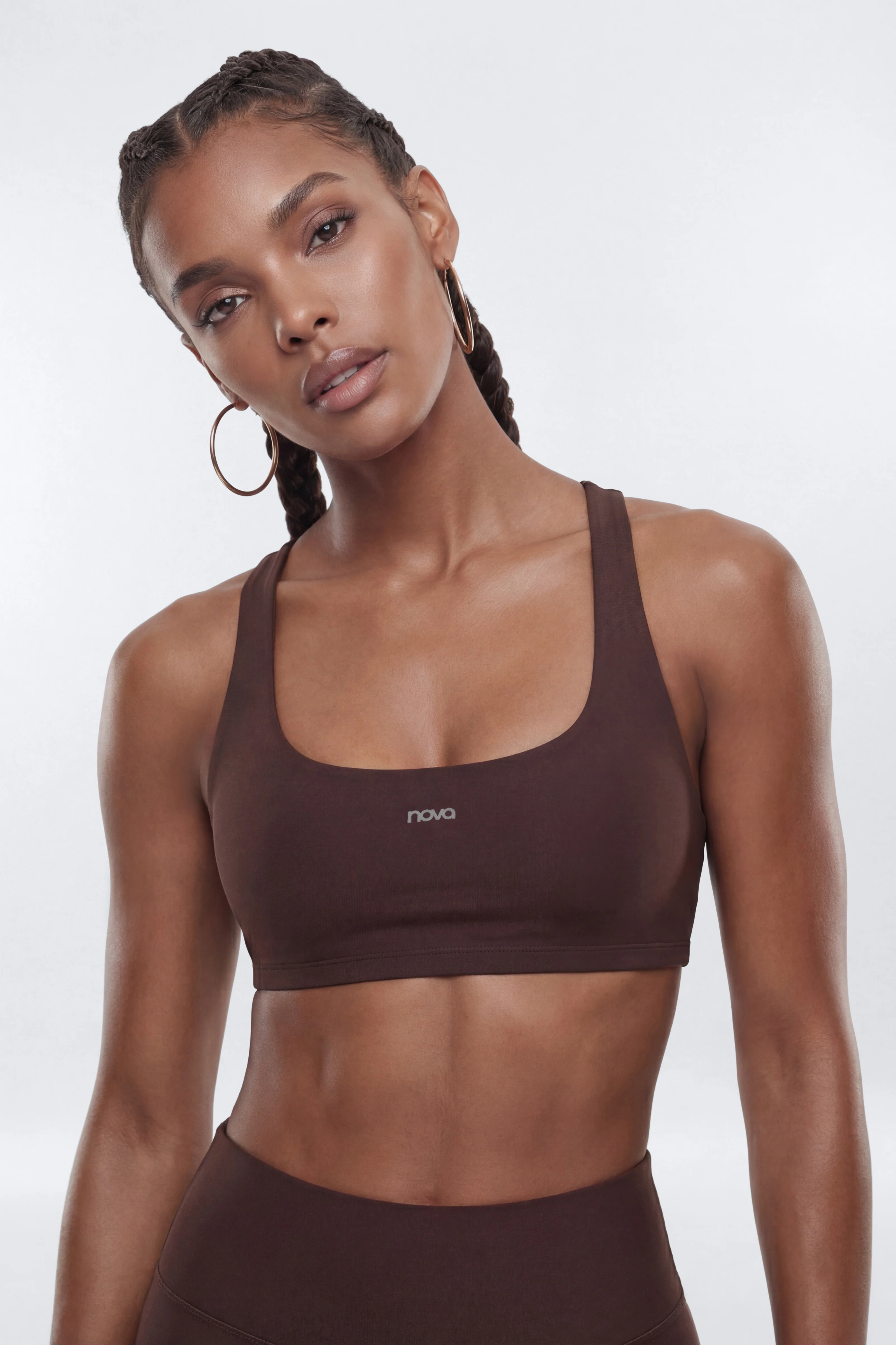 AirSculpt™ Racer Back Sports Bra - Brown - Image 2