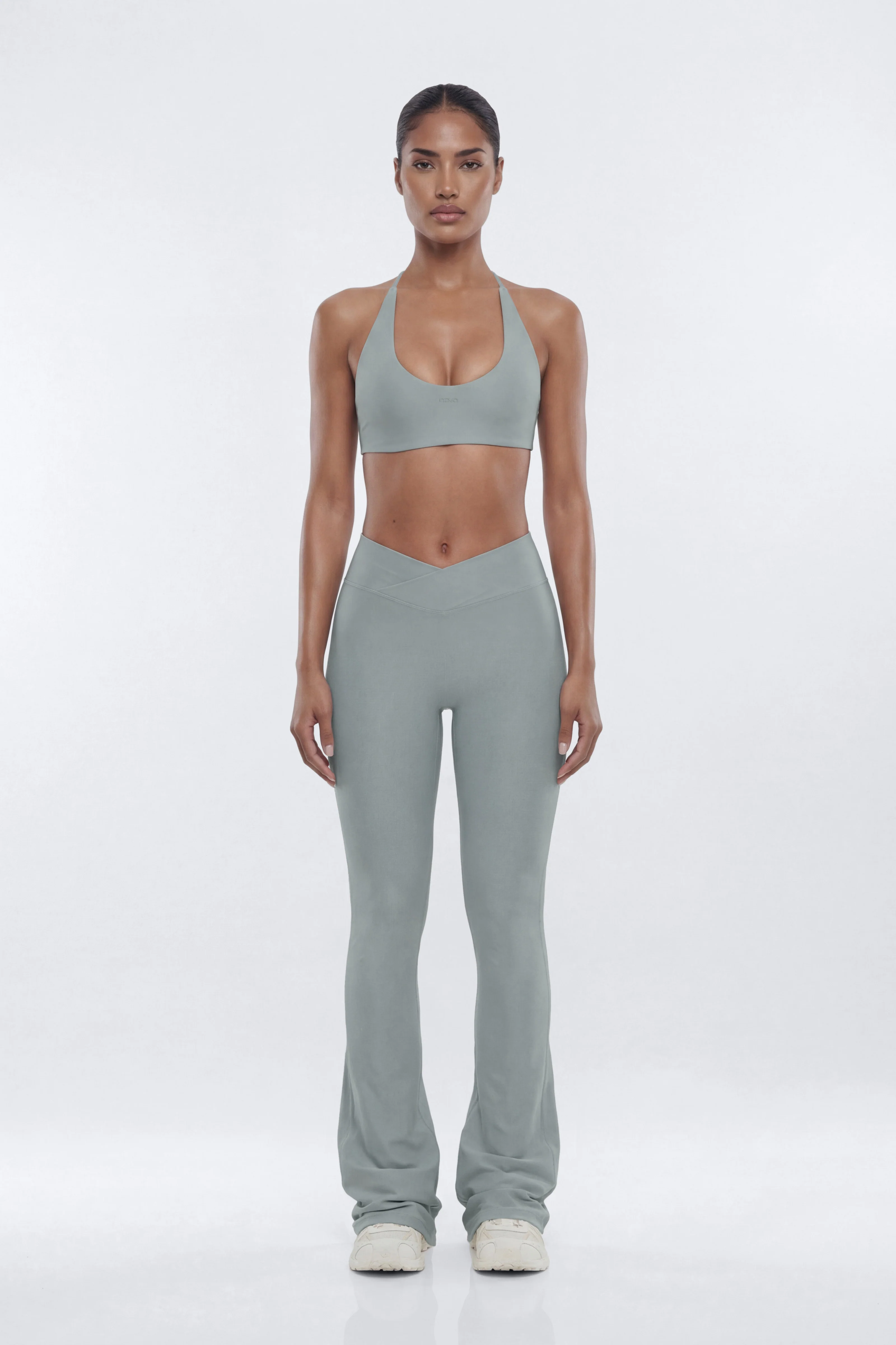 AirSculpt™ Scoop Halter Sports Bra - Steel - Image 2