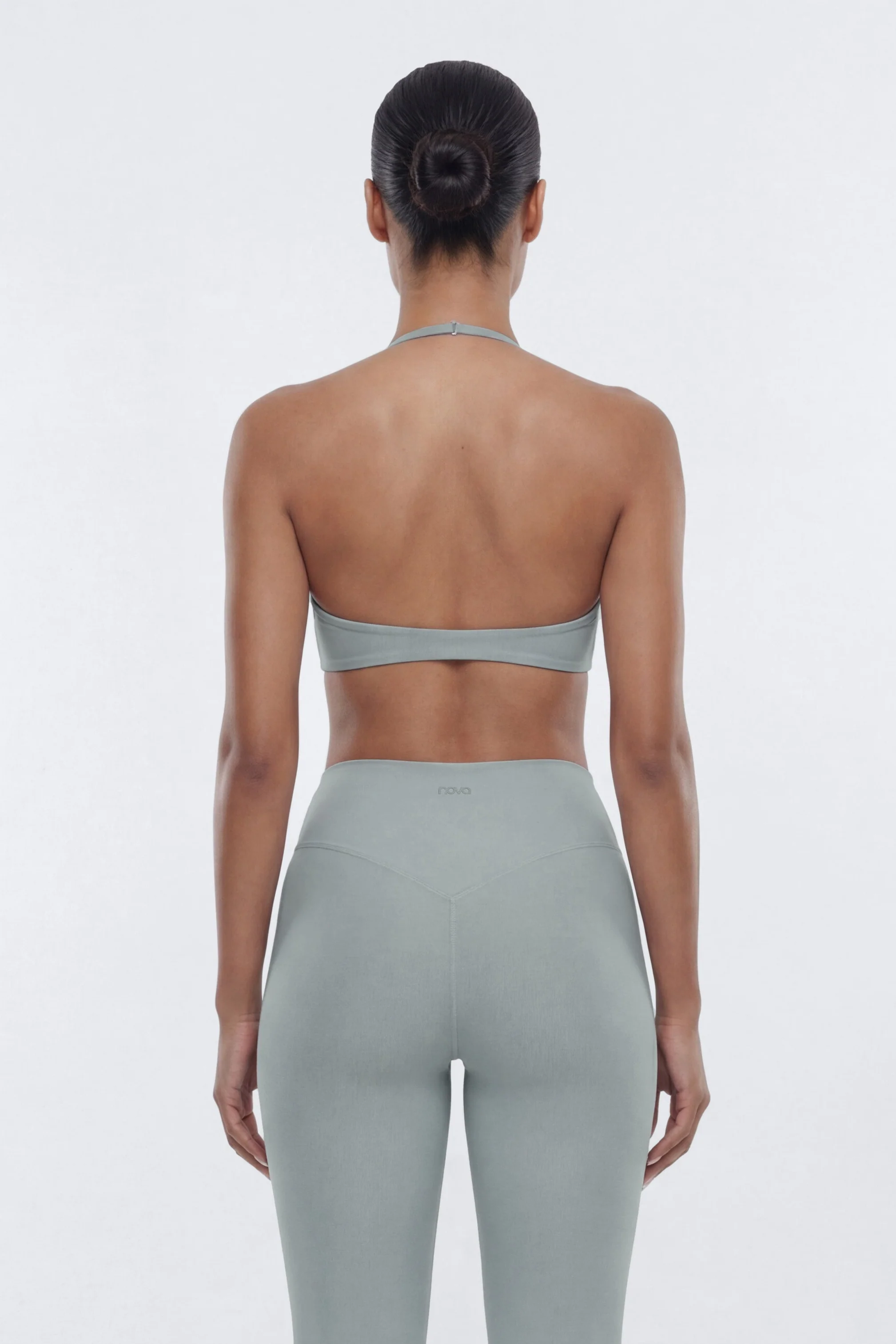AirSculpt™ Scoop Halter Sports Bra - Steel - Image 3