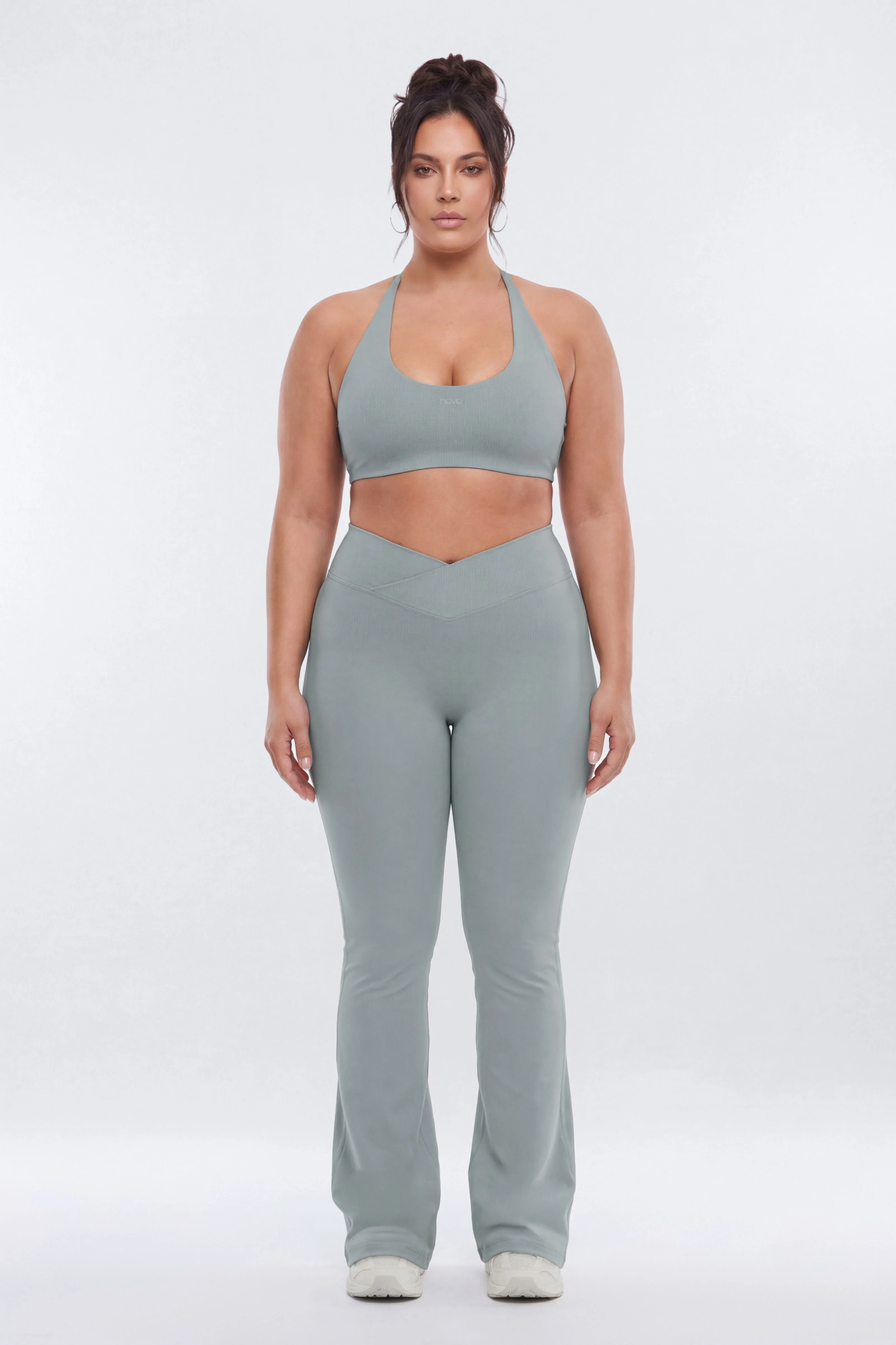 AirSculpt™ Scoop Halter Sports Bra - Steel - Image 6