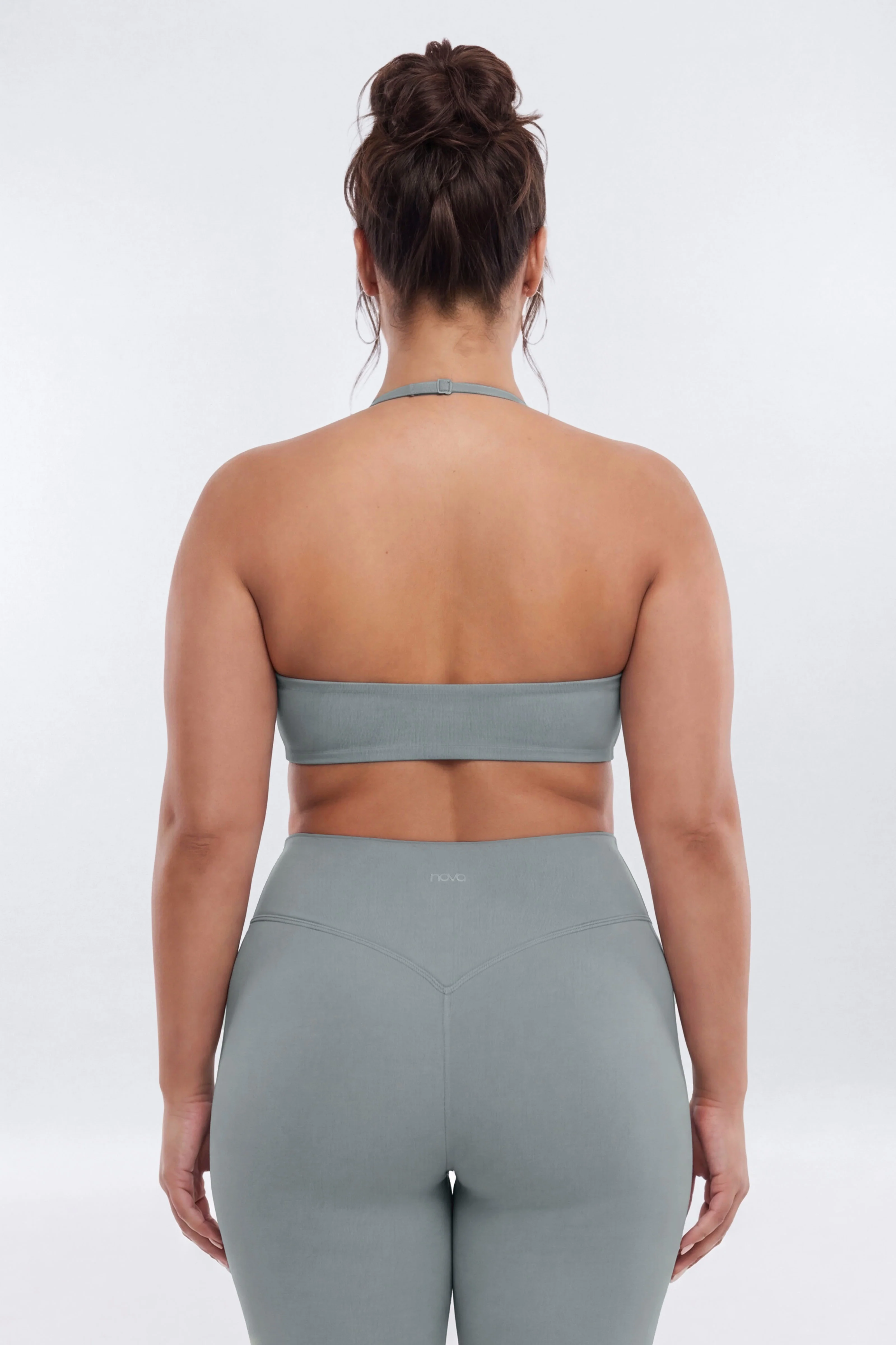 AirSculpt™ Scoop Halter Sports Bra - Steel - Image 7