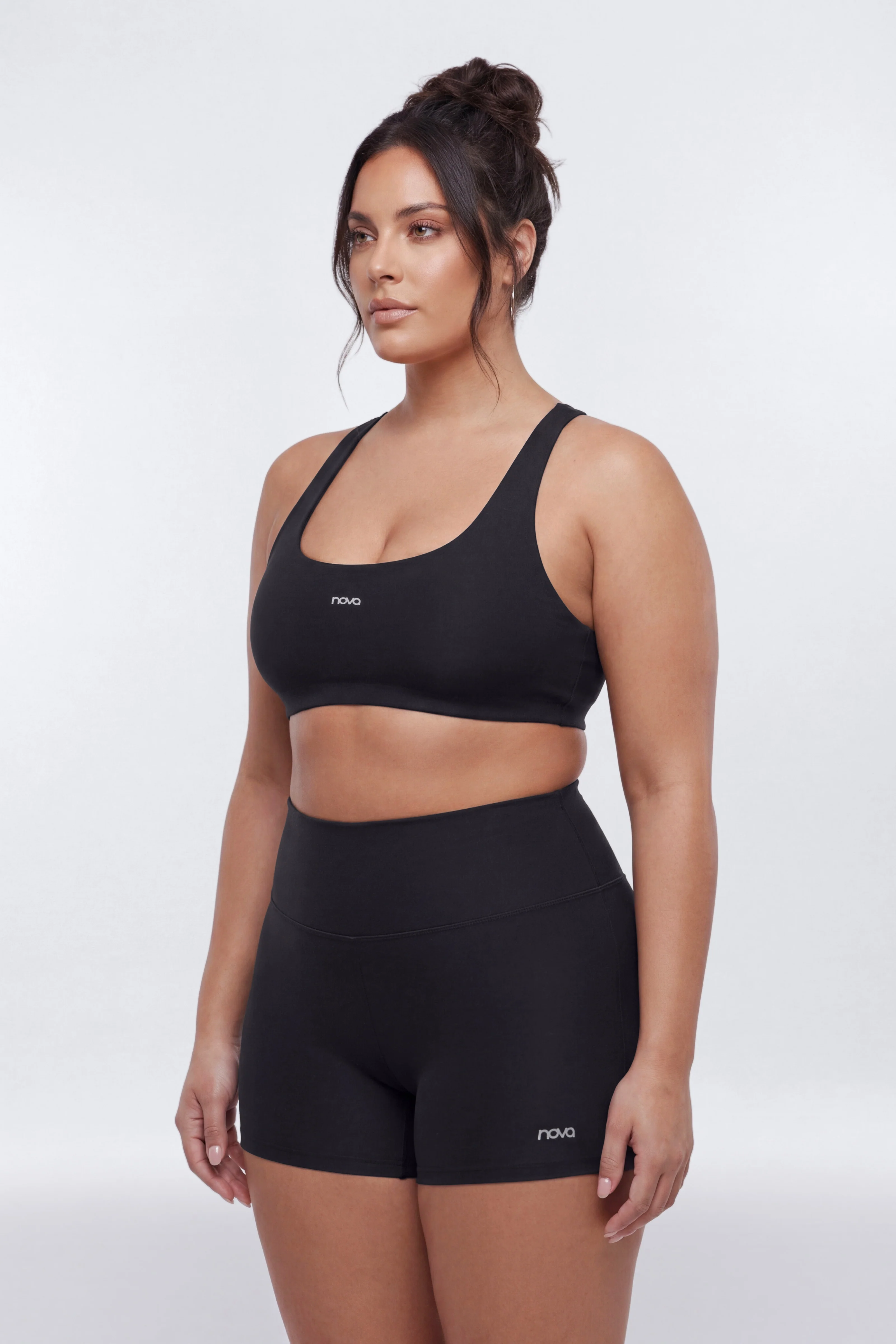 AirSculpt™ V Neck Sports Bra - Black - Image 7