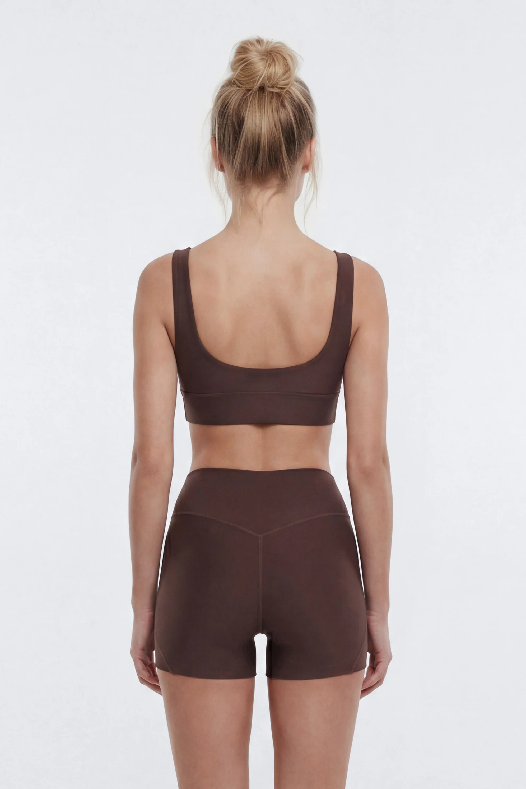AirSculpt™ V Neck Sports Bra - Brown - Image 3