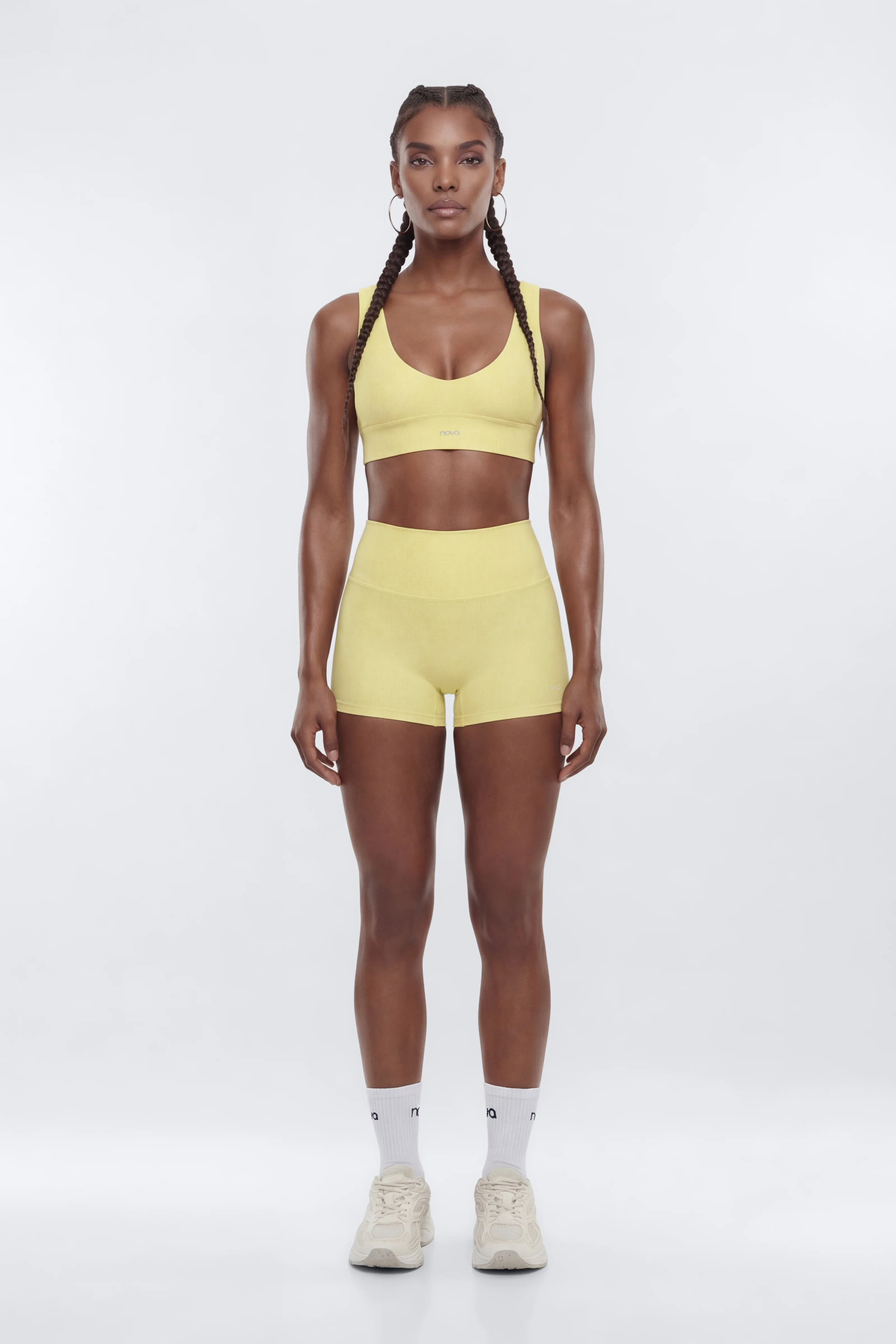 AirSculpt™ V Neck Sports Bra - Yellow - Image 2